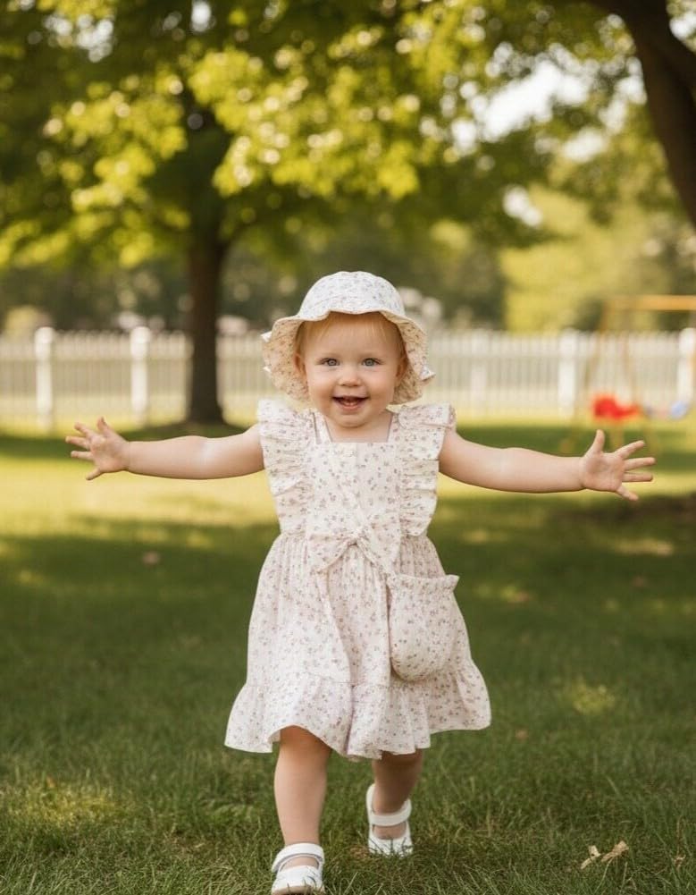 Renotemy Newborn Infant Baby Girl Dresses Summer Outfits Boho Casual Sundress Gifts Toddler Clothes for Girl with Hat and Bag WEBE CLOTHING
