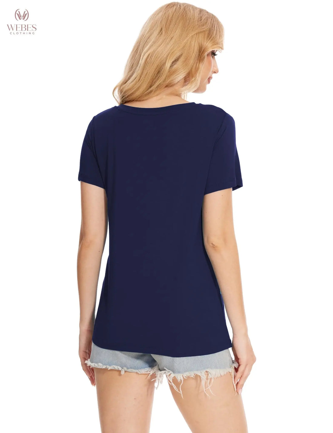 GYS Bamboo Viscose Pajamas Tops for Women, Cooling Basic T-Shirt, Soft Short Sleeve Sleep Shirts, Lightweight Pj Shirt