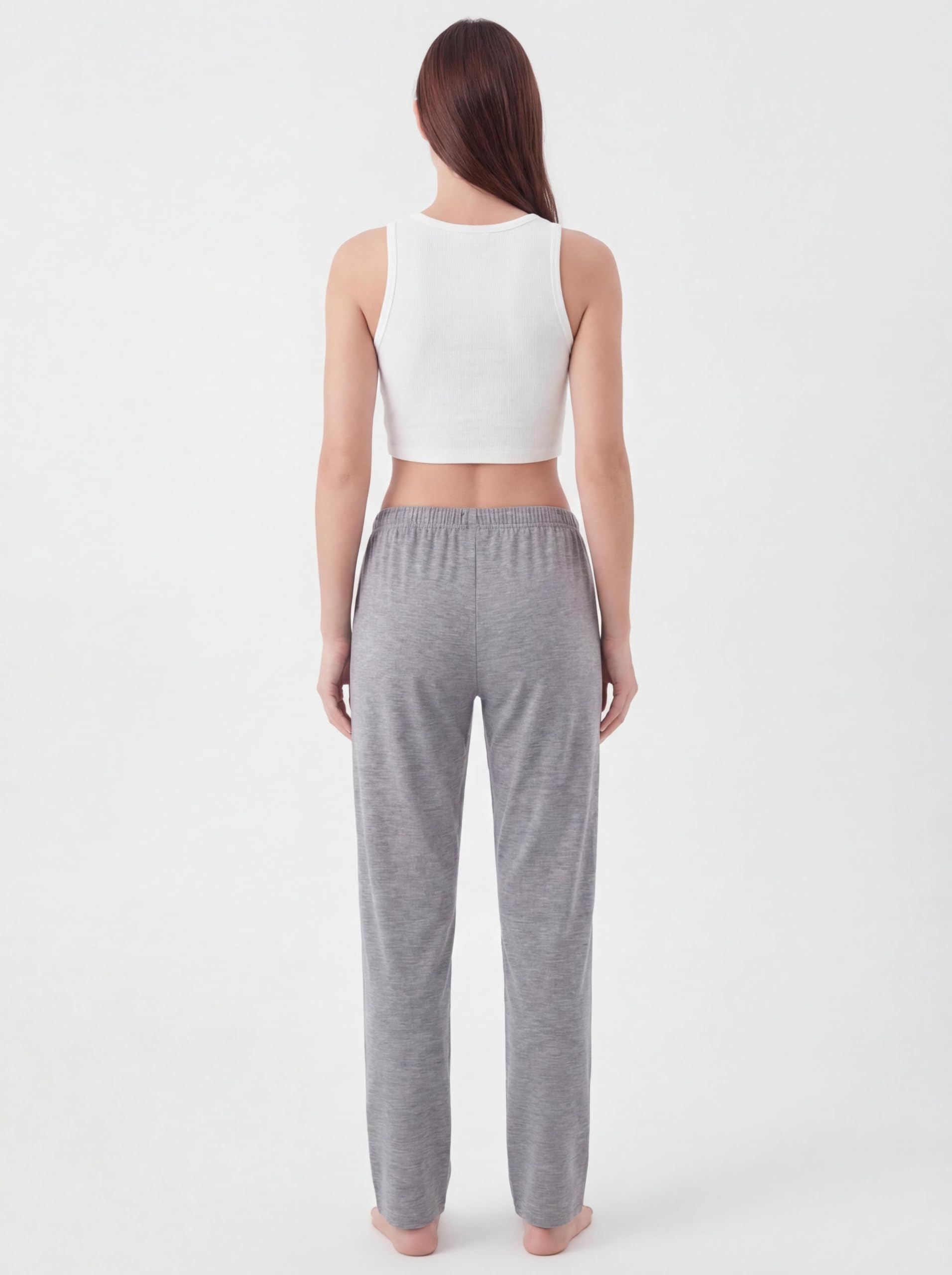Andrew Scott Women's Cotton Blend Pajama Lounge Pants | Soft Knit Sleepwear with Pockets & Drawstring | Multi-Pack