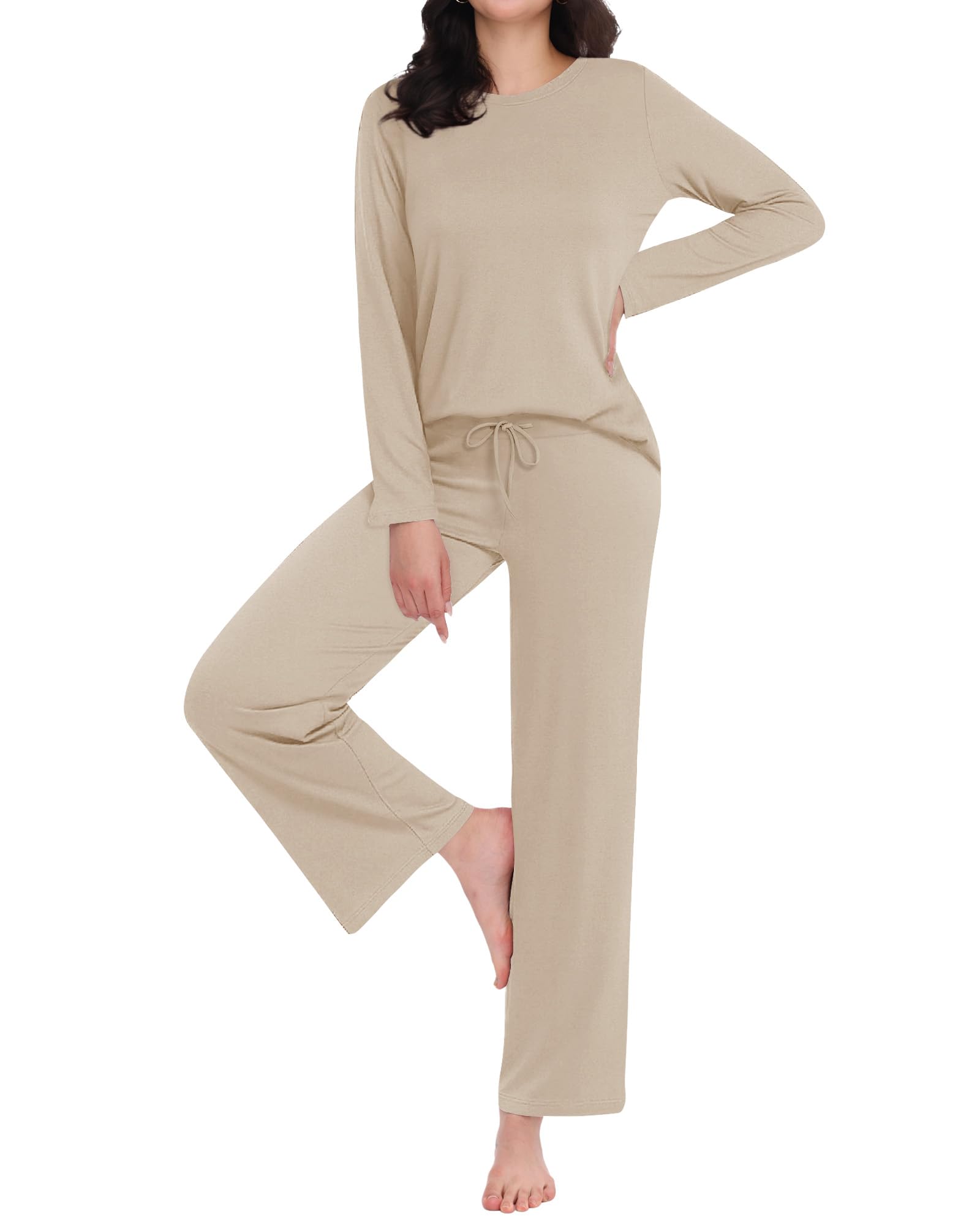 ZOOSIXX Womens Pajama Sets - Soft 2 Piece Lounge Sets for Women, Long Sleeve Sleepwear & Loungewear Pjs Set WEBE CLOTHING