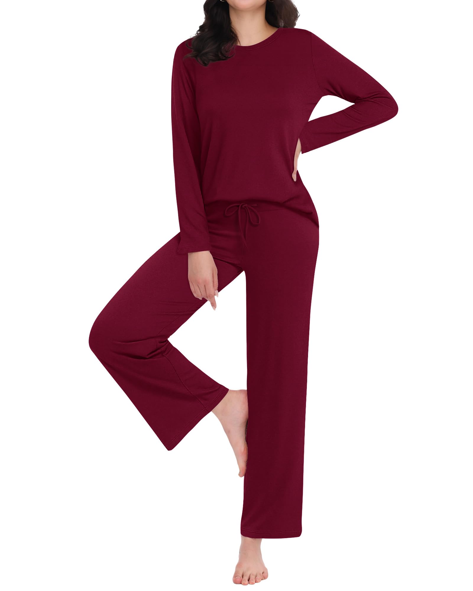 ZOOSIXX Womens Pajama Sets - Soft 2 Piece Lounge Sets for Women, Long Sleeve Sleepwear & Loungewear Pjs Set WEBE CLOTHING