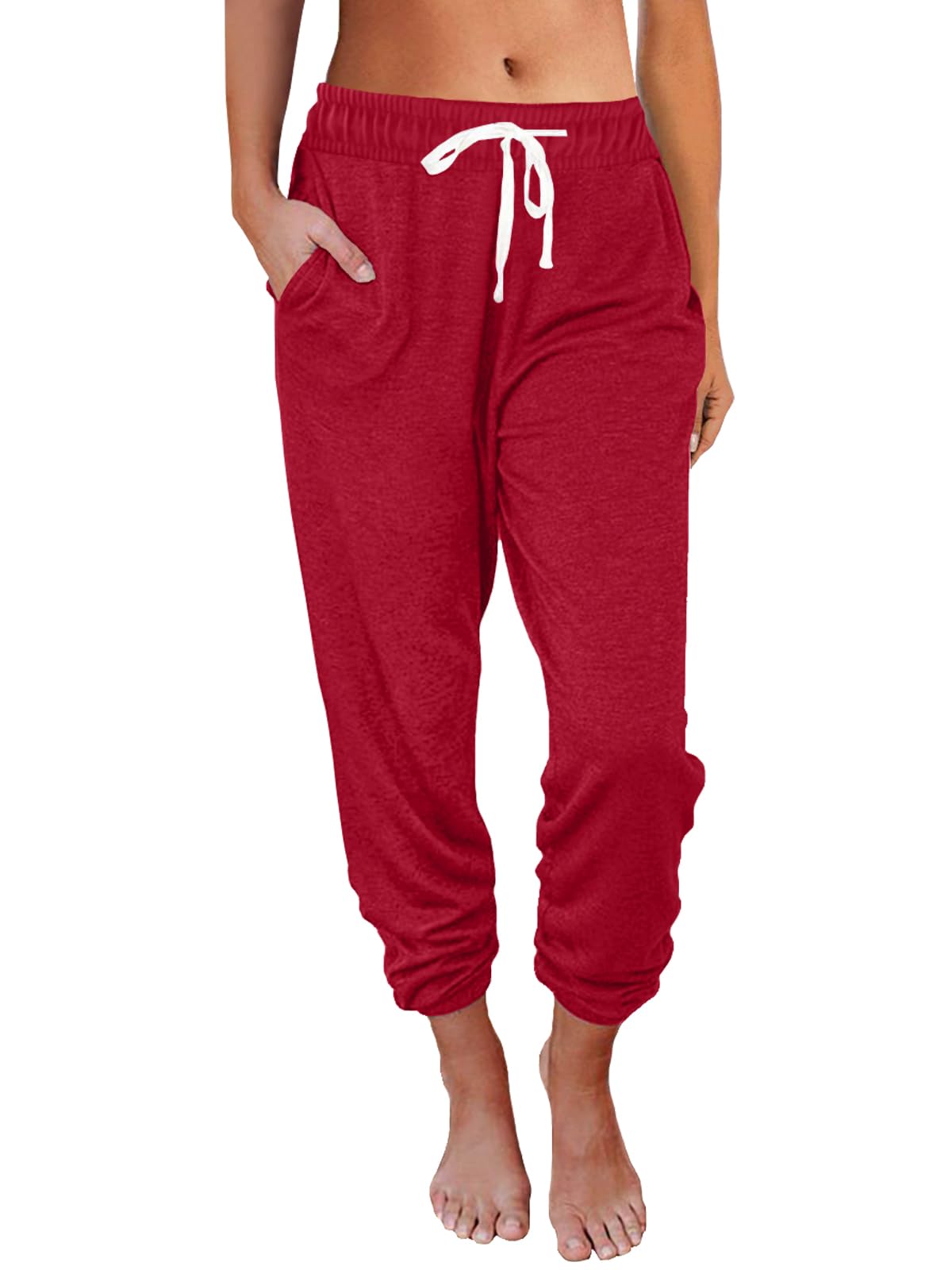 AUTOMET Women's High Waisted Lounge Sweatpants Jogger Pants with Pockets