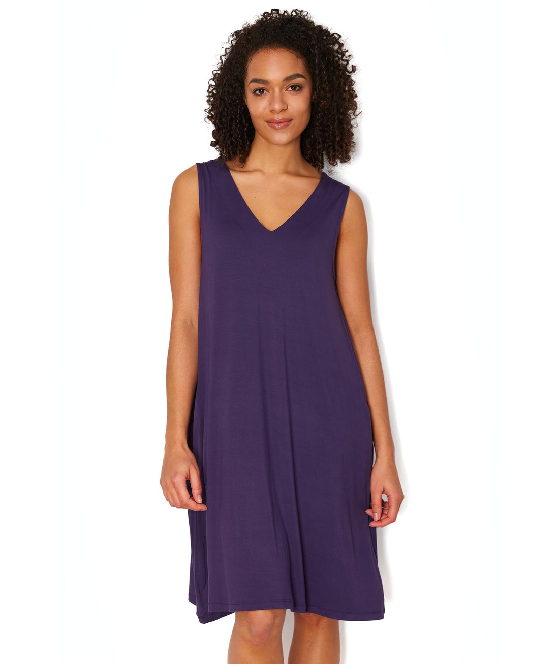 GYS Bamboo Viscose Women's Nightgowns V Neck Sleeveless Tank Pajama Dress for Women WEBE CLOTHING