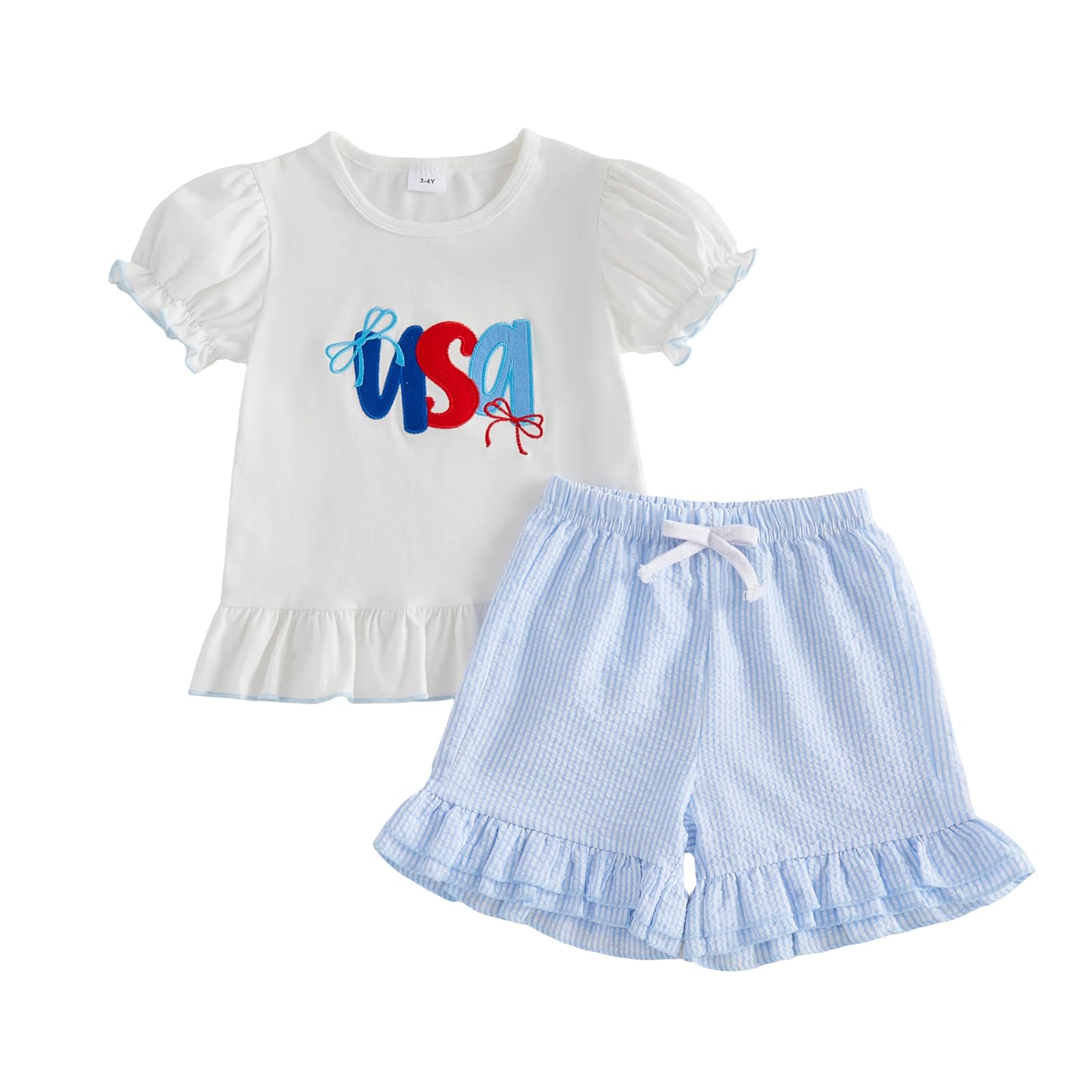 Toddler Baby Girl Summer Clothes T-Shirt Shorts Set Cute Outfits | Toddler Baby Girl Summer Clothes Short Sleeves T-Shirt Tops and Ruffled Shorts Set Cute Summer Outfits 2Pcs WEBE CLOTHING