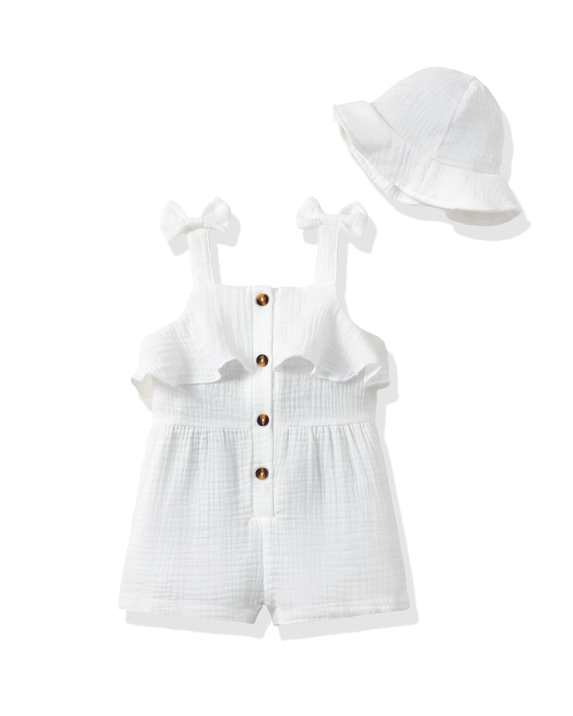 XUANHAO Baby Girl Clothes Summer Romper Outfits for Girls Cute Infant Toddler One-Piece Jumpsuit Ruffle Shorts Sets 6M-3Y WEBE CLOTHING