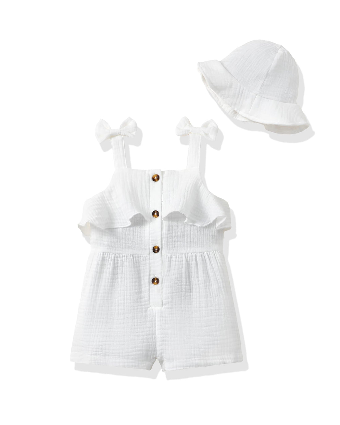 XUANHAO Baby Girl Clothes Summer Romper Outfits for Girls Cute Infant Toddler One-Piece Jumpsuit Ruffle Shorts Sets 6M-3Y WEBE CLOTHING