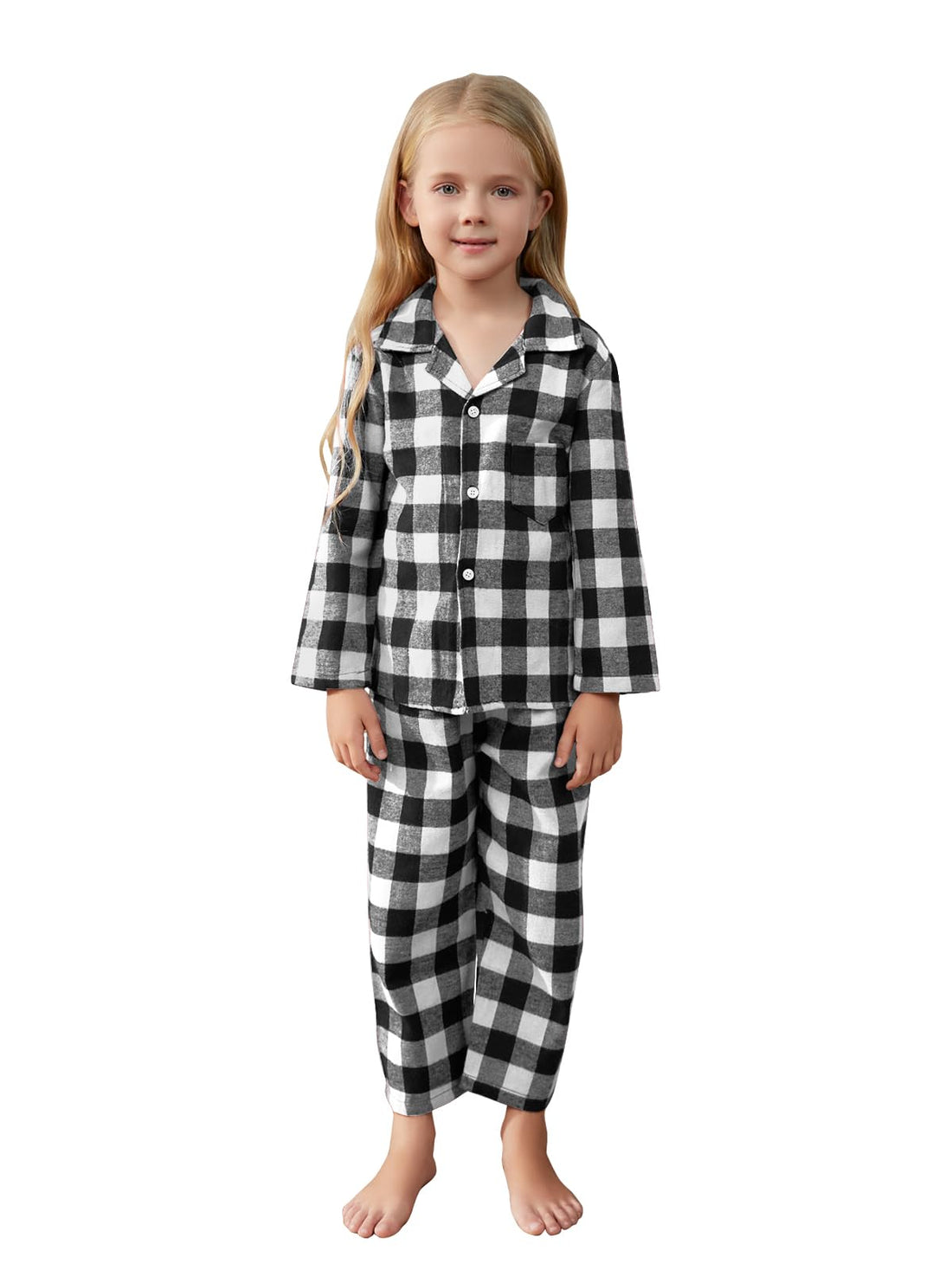 QZH.DUAO Family Christmas Pjs Matching Sets Plaid Pajamas Long Sleeve Holiday Sleepwear Set Loungewear Set