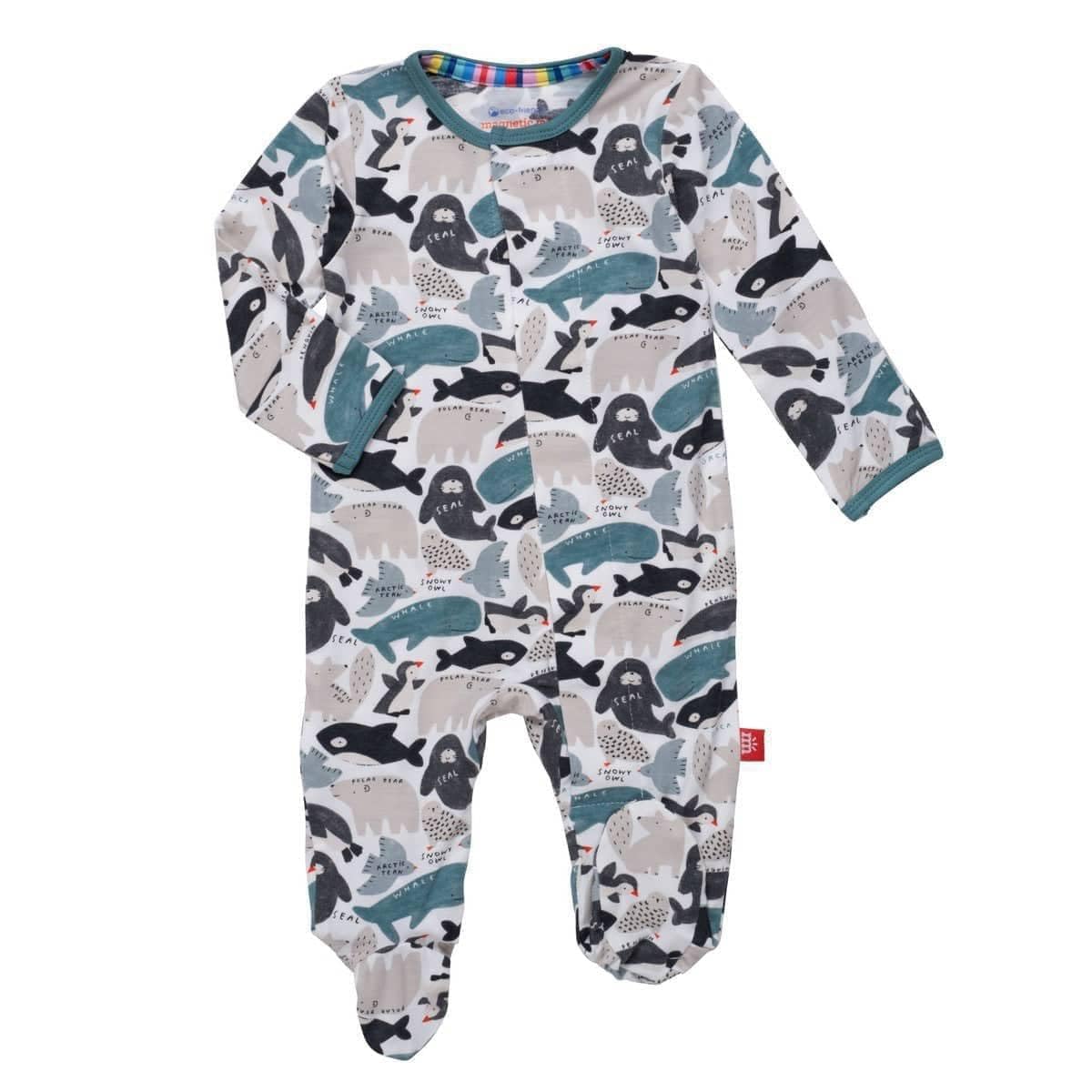 Magnetic Me Girls Modal Magnetic Baby Footie Pajamas | Silky Soft Modal Fabric | Baby Sleepers Available Sizes PRE - 24M WEBE CLOTHING