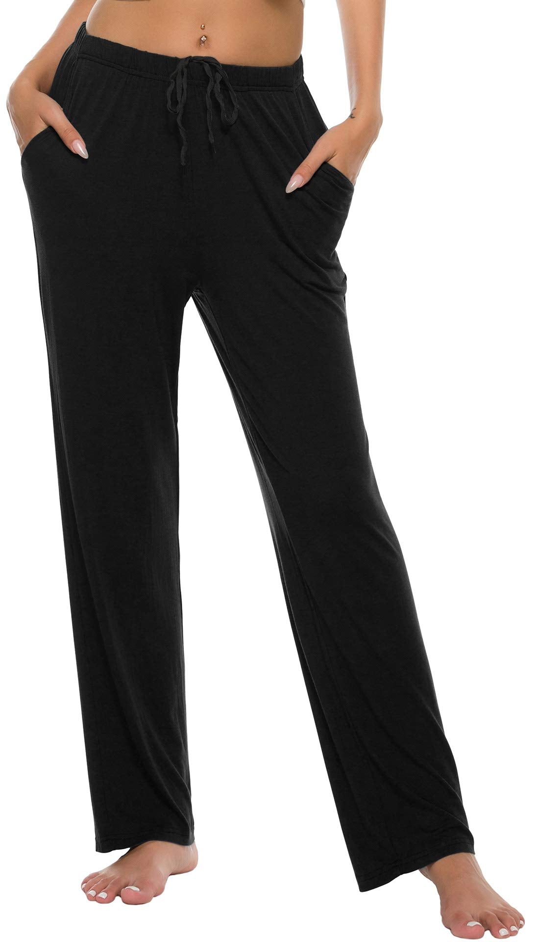 JINSHI Womens Pajama Pants with Pockets Soft Comfortable Lightweight Elastic Drawstring Modal Pajama Bottoms Lounge Pants