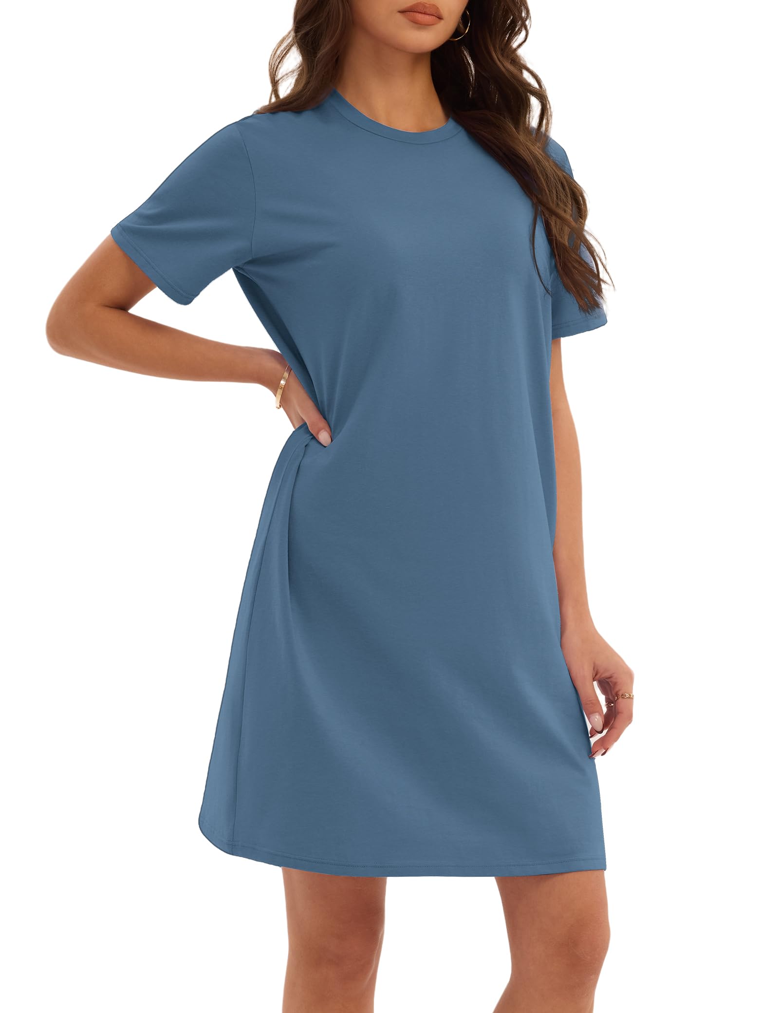 3 Pack Cotton Nightgowns for Women Short Sleeve Sleep Shirts Comfy Soft Nightshirt Pajama Sleep Dress