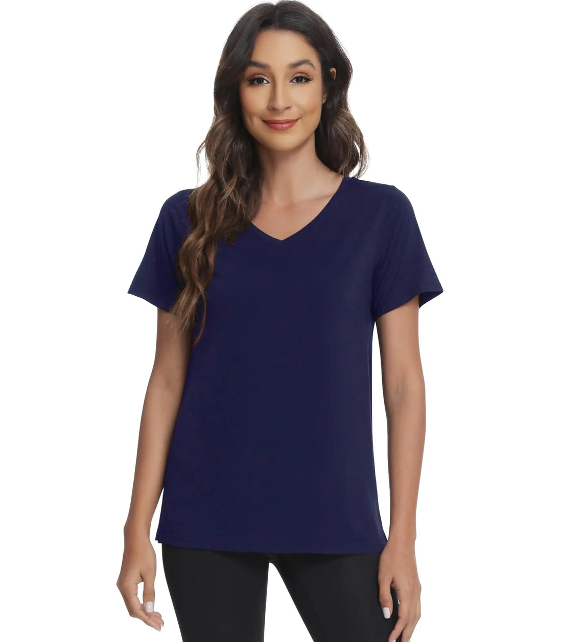 WiWi Viscose from Bamboo Pajama Tops for Women Super Soft Short Sleeve Tee V Neck Sleep Cooling T-Shirt Pjs Sleepwear S-XXL