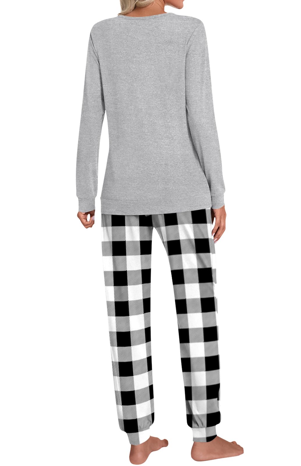 HOTGIFT Womens Pajamas Sets, 2 Piece Lounge Pjs Set Long Sleeve Long Pant Ladies Sleepwear with Pockets Soft