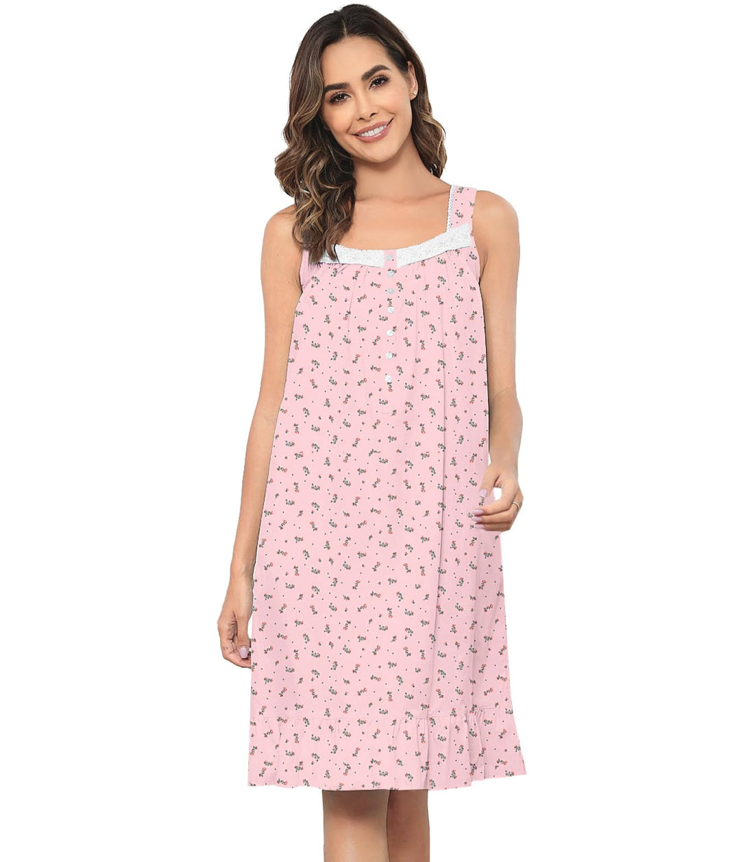Sleeveless Nightgowns for Women 100% Cotton Nightgown Sleep Dress Soft Ladies Gowns Sleepwear Nightdress WEBE CLOTHING