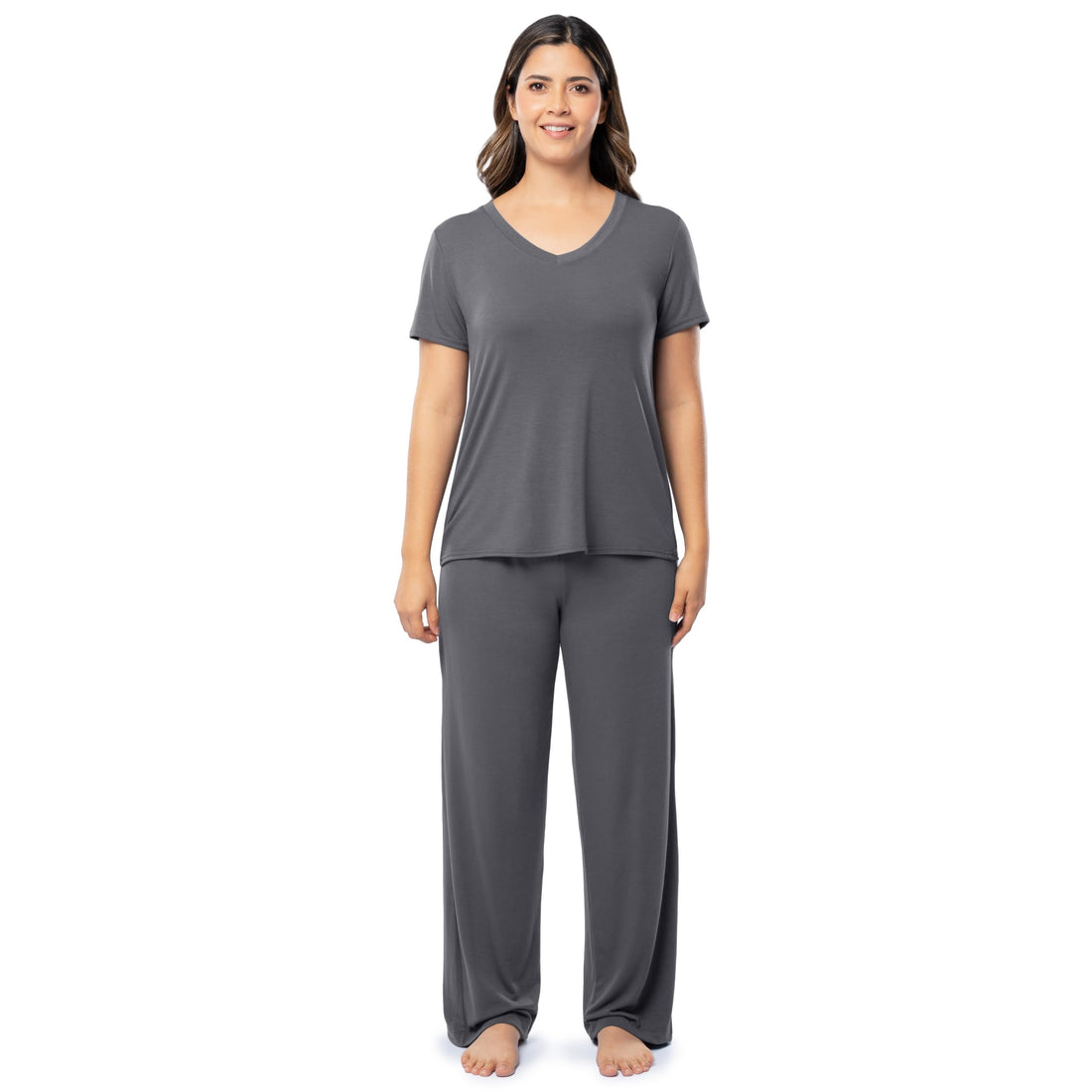 Fruit of the Loom womens Short Sleeve Tee and Pant 2 Piece Sleep Set WEBE CLOTHING
