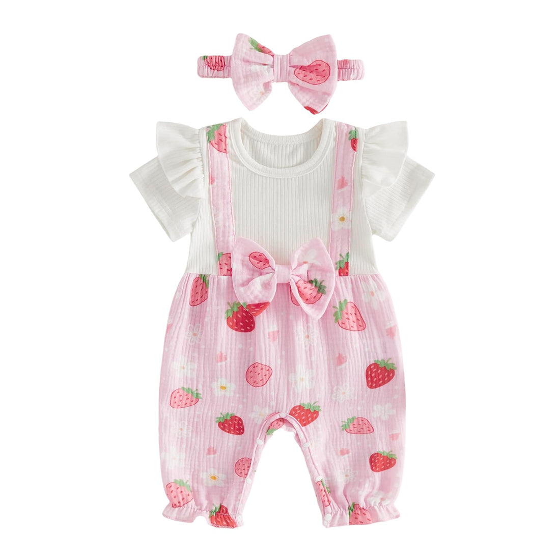 YINGISFITM Newborn Baby Girl Summer Clothes Short Sleeve Bubble Romper Bow Shorts Jumpsuit Infant Outfit 0 3 6 9 12 18 Months WEBE CLOTHING
