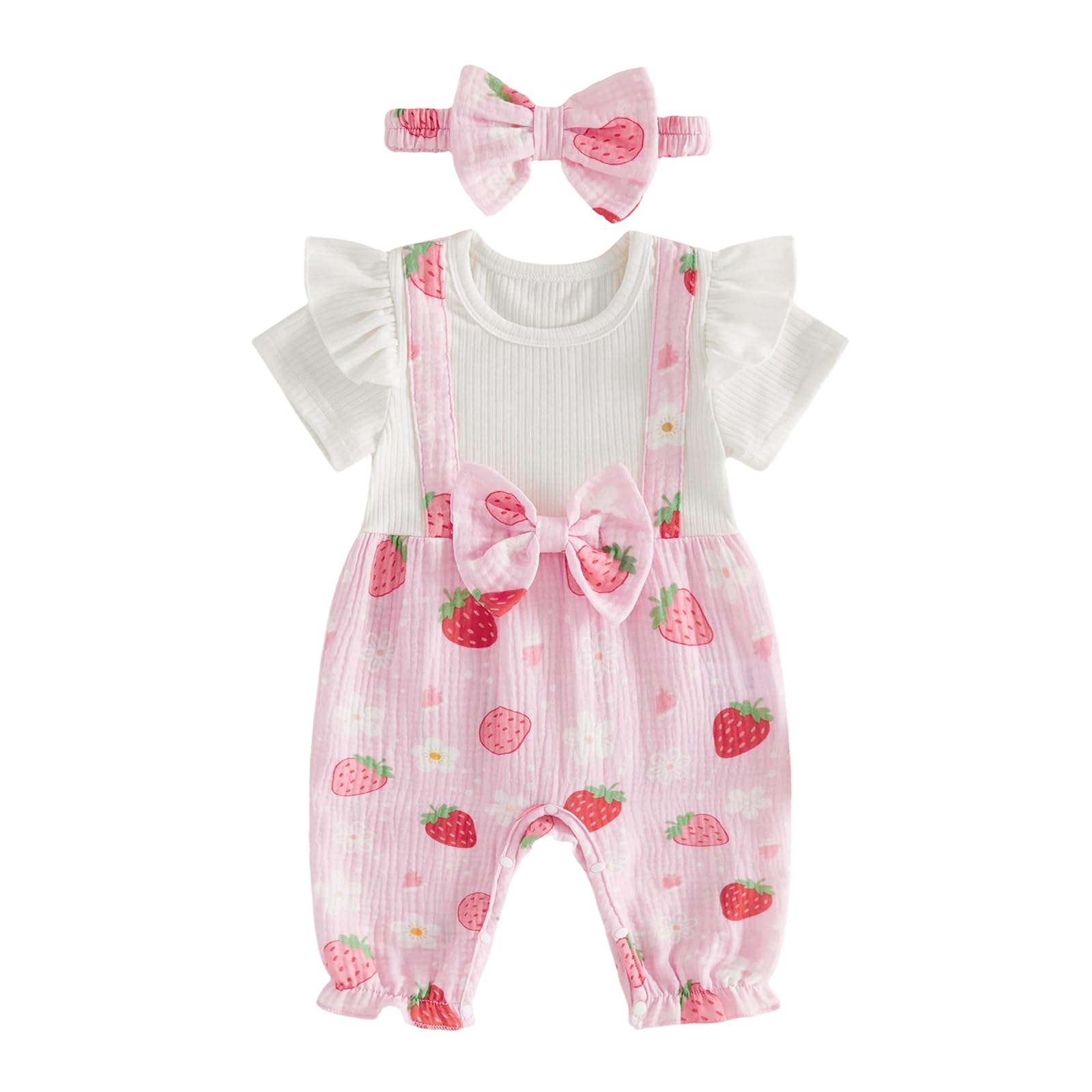 YINGISFITM Newborn Baby Girl Summer Clothes Short Sleeve Bubble Romper Bow Shorts Jumpsuit Infant Outfit 0 3 6 9 12 18 Months WEBE CLOTHING