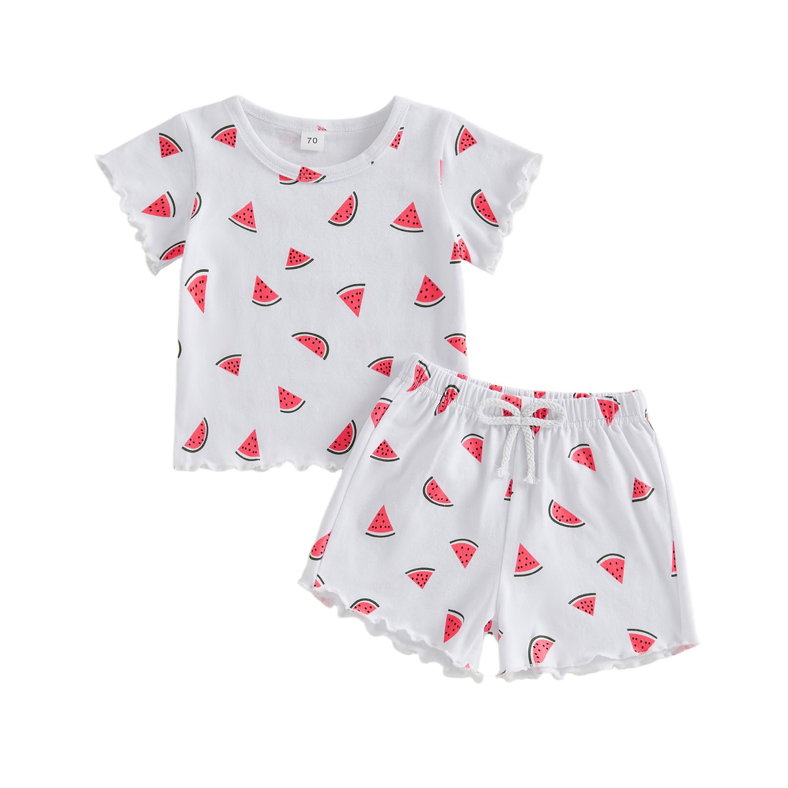 Kupretty Toddler Baby Girl Clothes Cute Comfy Summer Outfits Set Ruffled Shirts + Shorts 12 18 24 Months 2T 3T WEBE CLOTHING