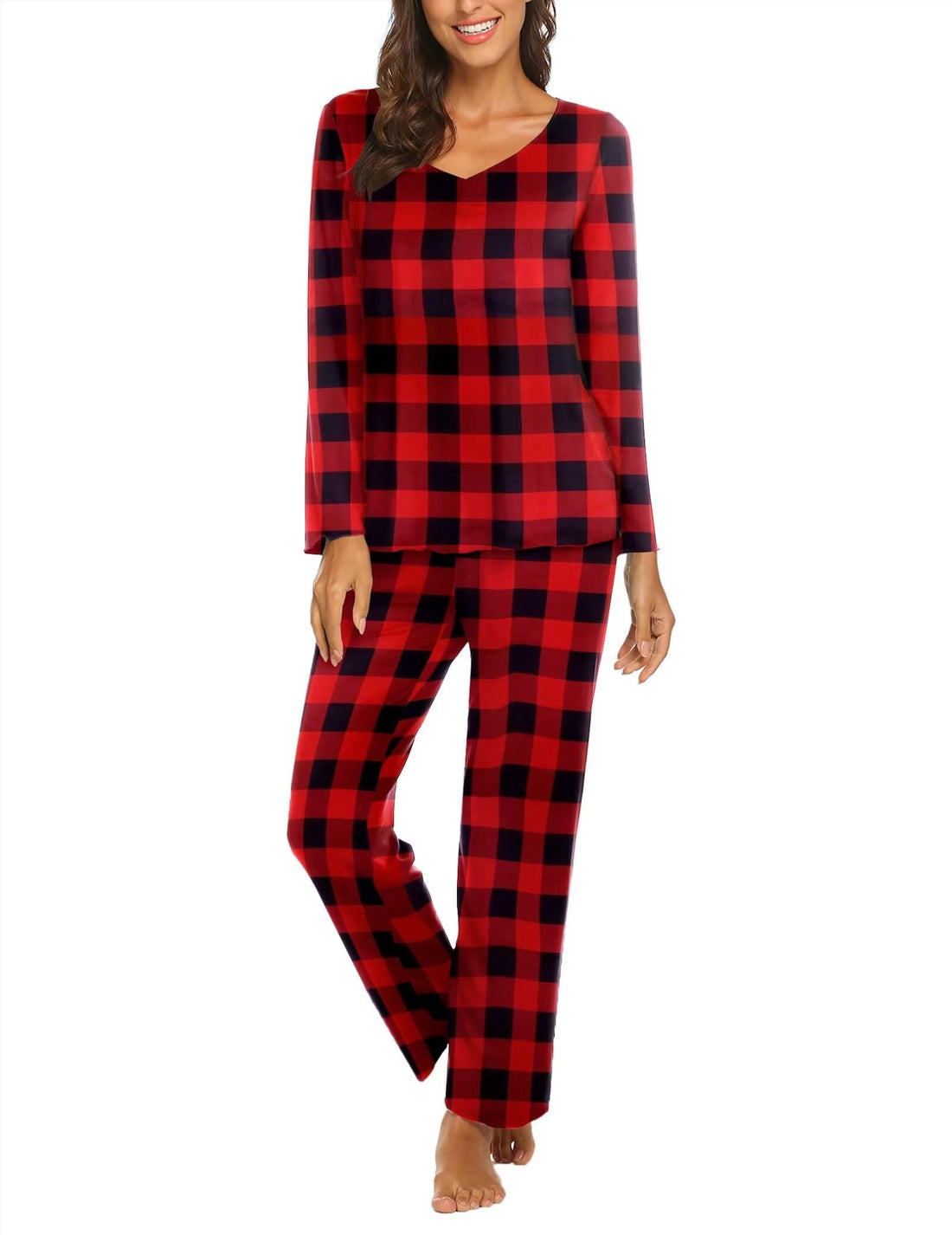 Ekouaer Womens Pajama Sets 2 Piece Lounge Set Fall Winter Pajamas Long Sleeve Pjs Top and Pants Soft Pj Sets Loose Sleepwear