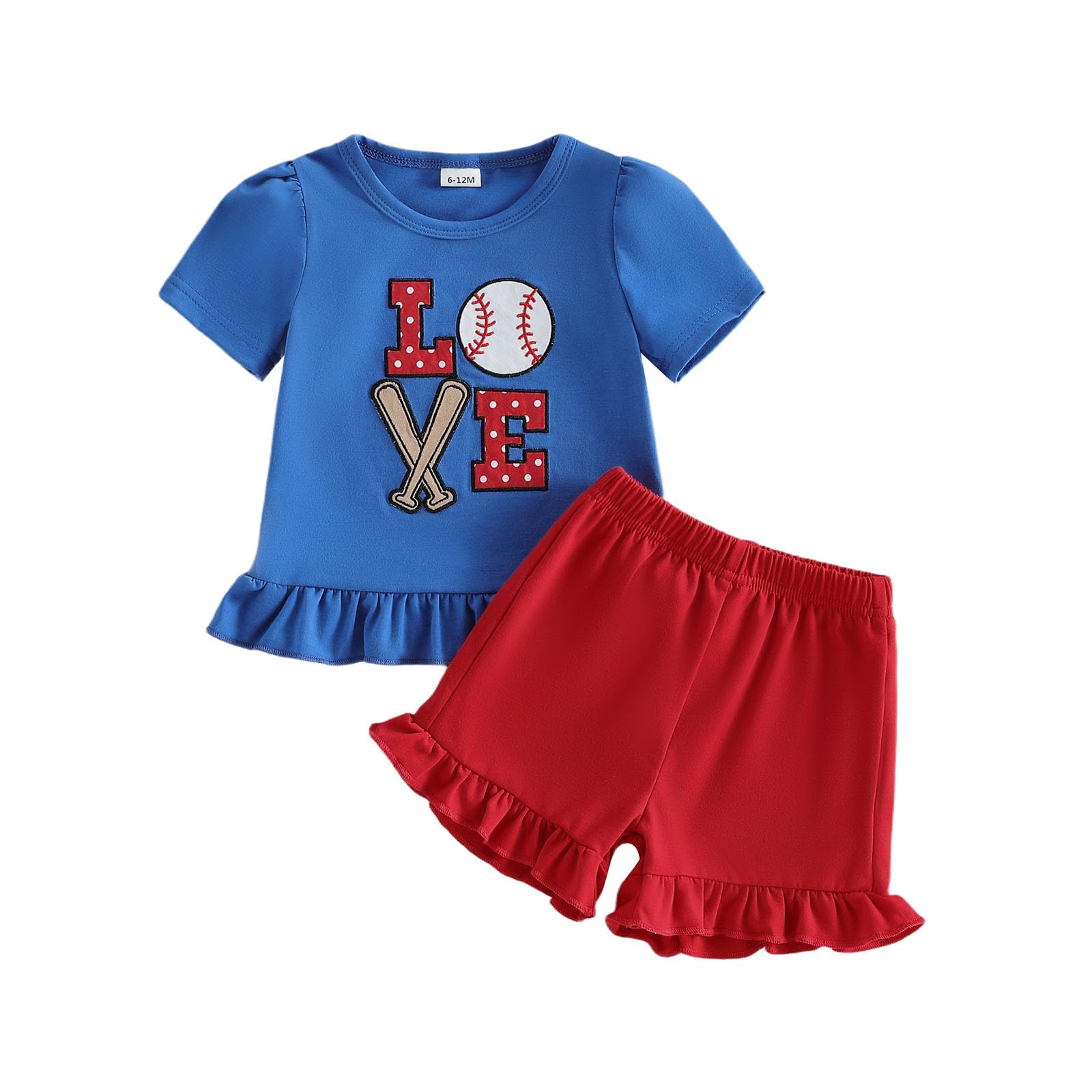 Toddler Baby Girl Summer Clothes T-Shirt Shorts Set Cute Outfits | Toddler Baby Girl Summer Clothes Short Sleeves T-Shirt Tops and Ruffled Shorts Set Cute Summer Outfits 2Pcs WEBE CLOTHING