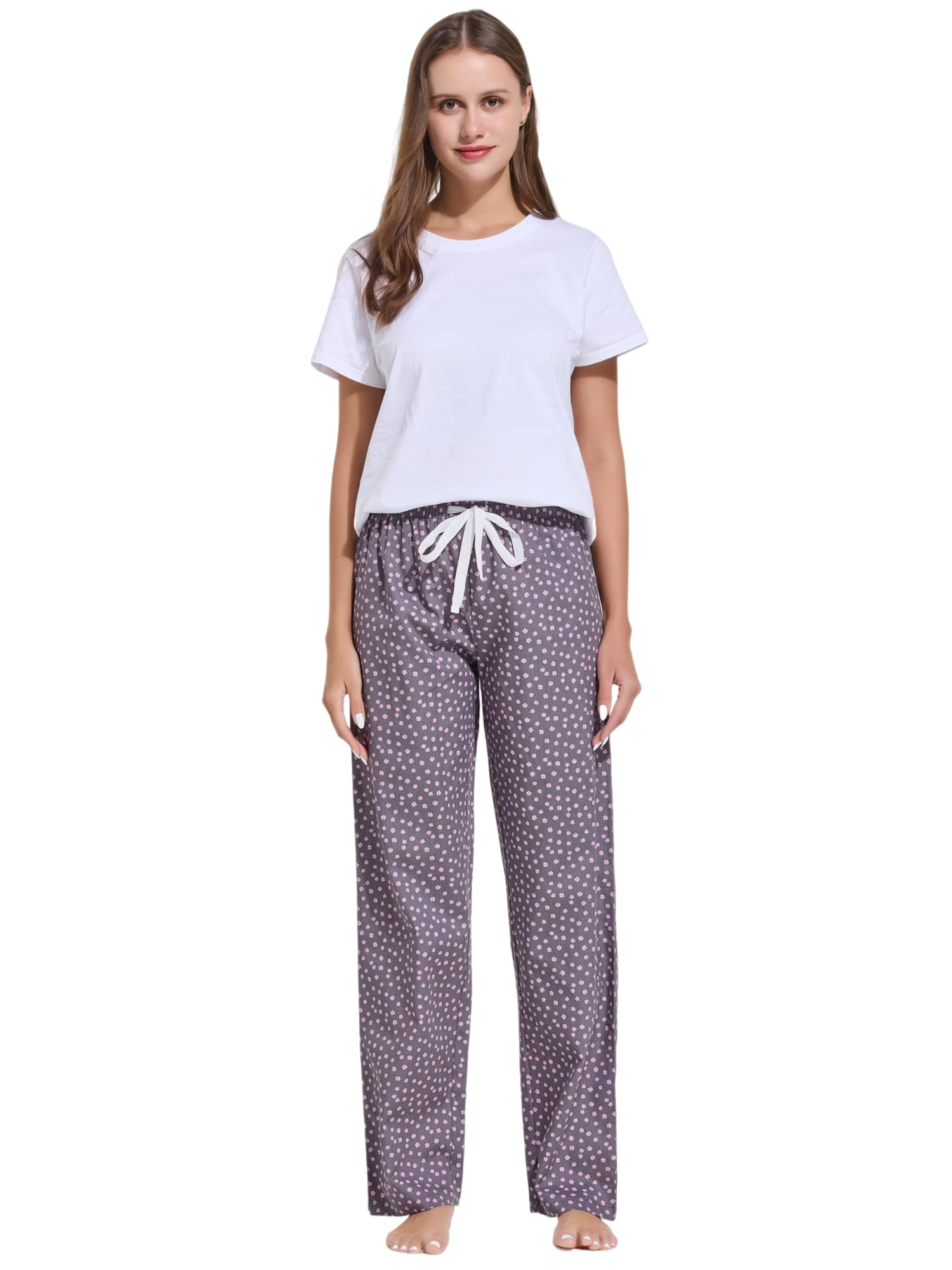 CYZ Women's 100% Cotton Woven Poplin Sleep Pajama Pants