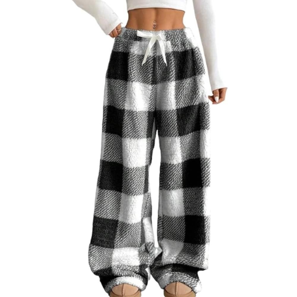 Leopard Pants Women Therian Fuzzy Pajama Pants Y2k Cheetah Pants Grunge High Waisted Fluffy Pants