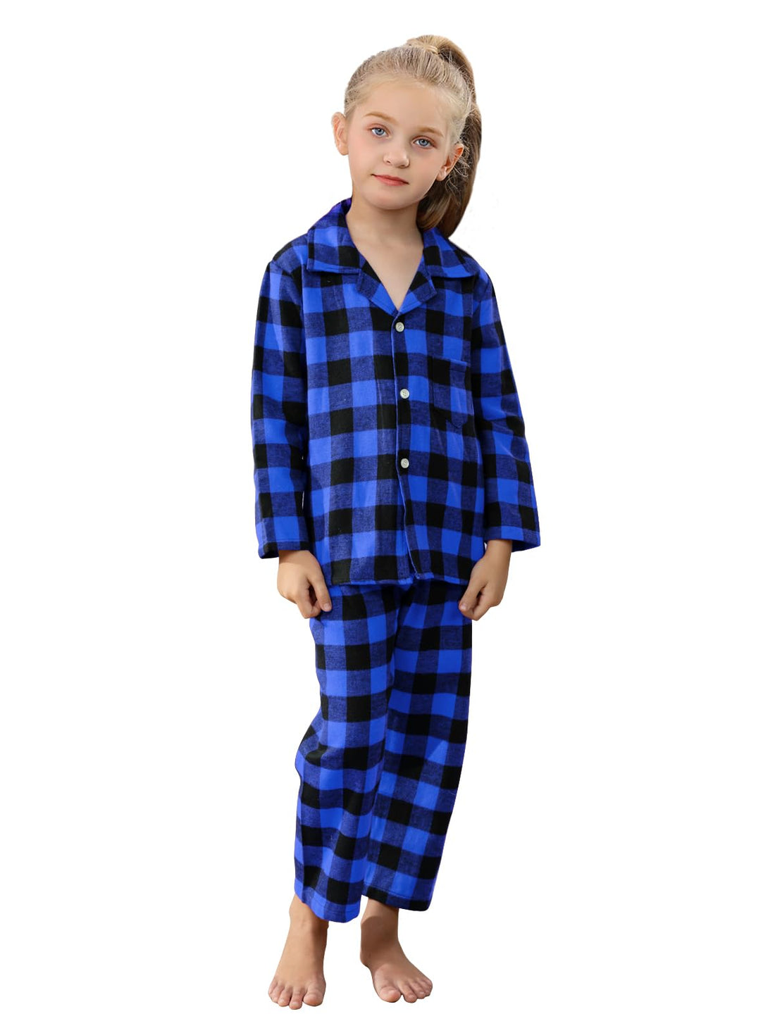 QZH.DUAO Family Christmas Pjs Matching Sets Plaid Pajamas Long Sleeve Holiday Sleepwear Set Loungewear Set