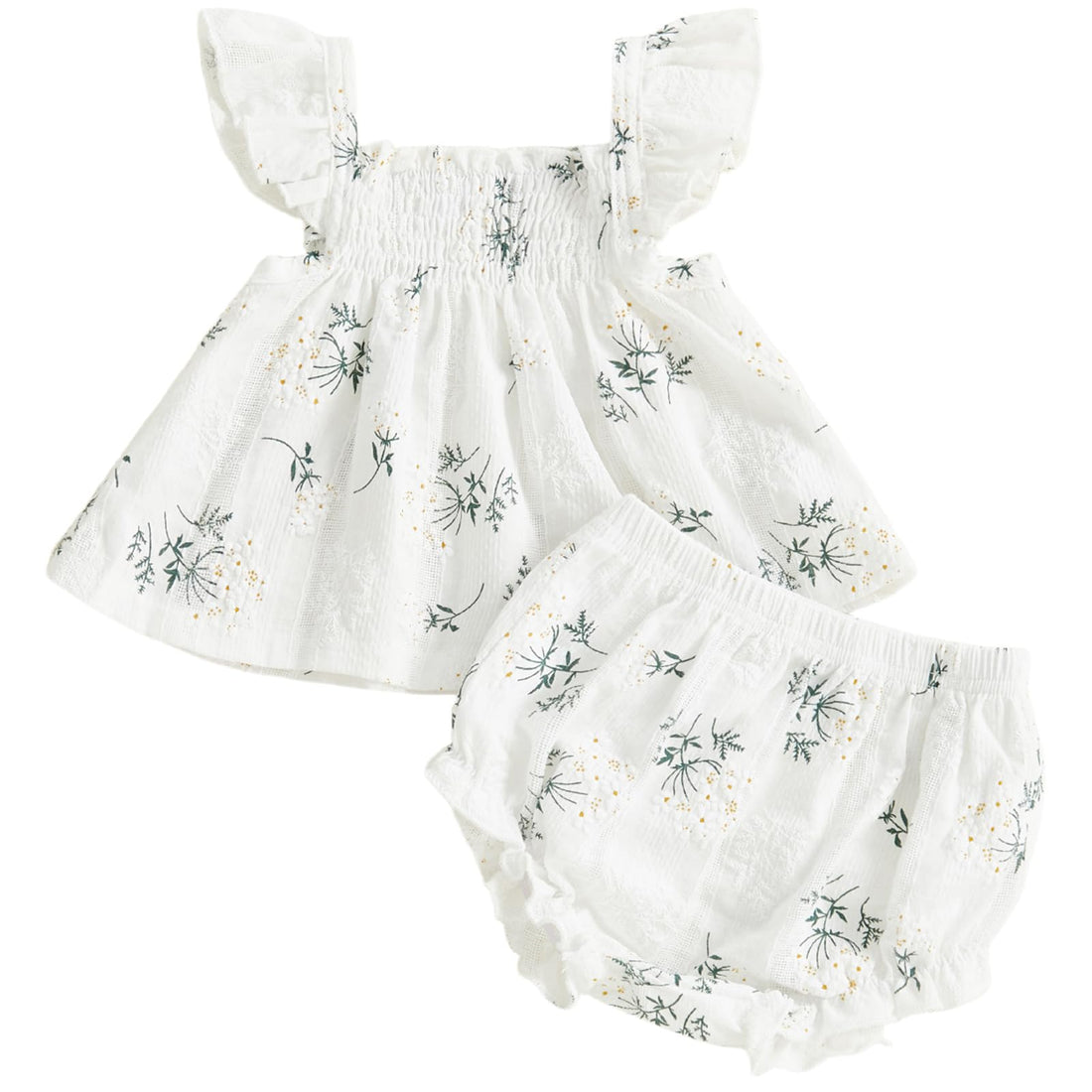 Mubineo Baby Girl Summer Clothes Cute Ruffle Tops Dress Shorts Outfits Set Infant Toddler Shirt Bloomers Princess Outfit WEBE CLOTHING