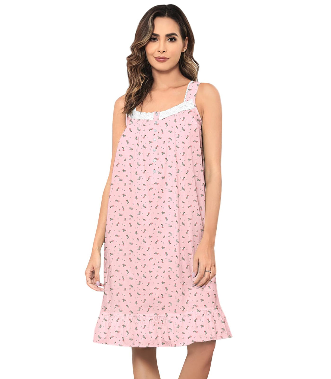 Sleeveless Nightgowns for Women 100% Cotton Nightgown Sleep Dress Soft Ladies Gowns Sleepwear Nightdress WEBE CLOTHING