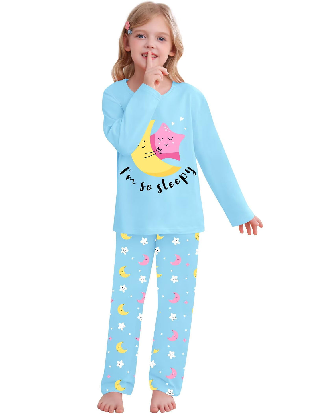 SWOMOG Girls Pajama Set Short Sleeve Tops & Ruffled Shorts with Pocket 2 Piece Summer Pajamas for Kids Size 6-15