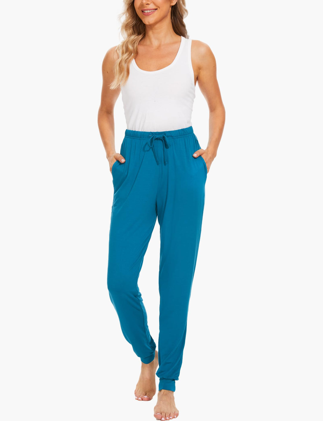 GYS Women's Pajama Pants - Viscose Made from Bamboo, Joggers Pants with Pockets Comfy Lounge Sleep Pants Pj Bottoms