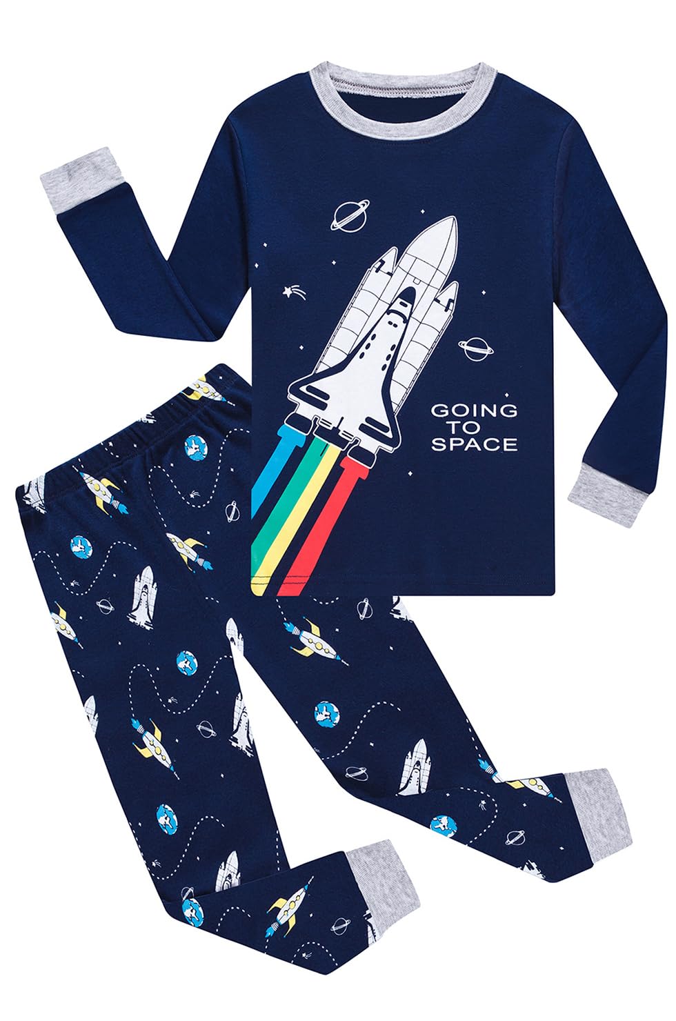 Little bety Cotton 4 Piece Pajamas Boys Long Sleeve Sets Toddler Boys Pjs Kids Sleepwear Sets