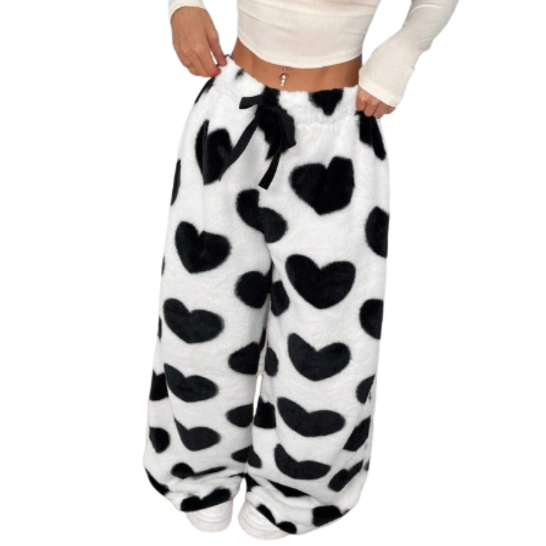 Leopard Pants Women Therian Fuzzy Pajama Pants Y2k Cheetah Pants Grunge High Waisted Fluffy Pants