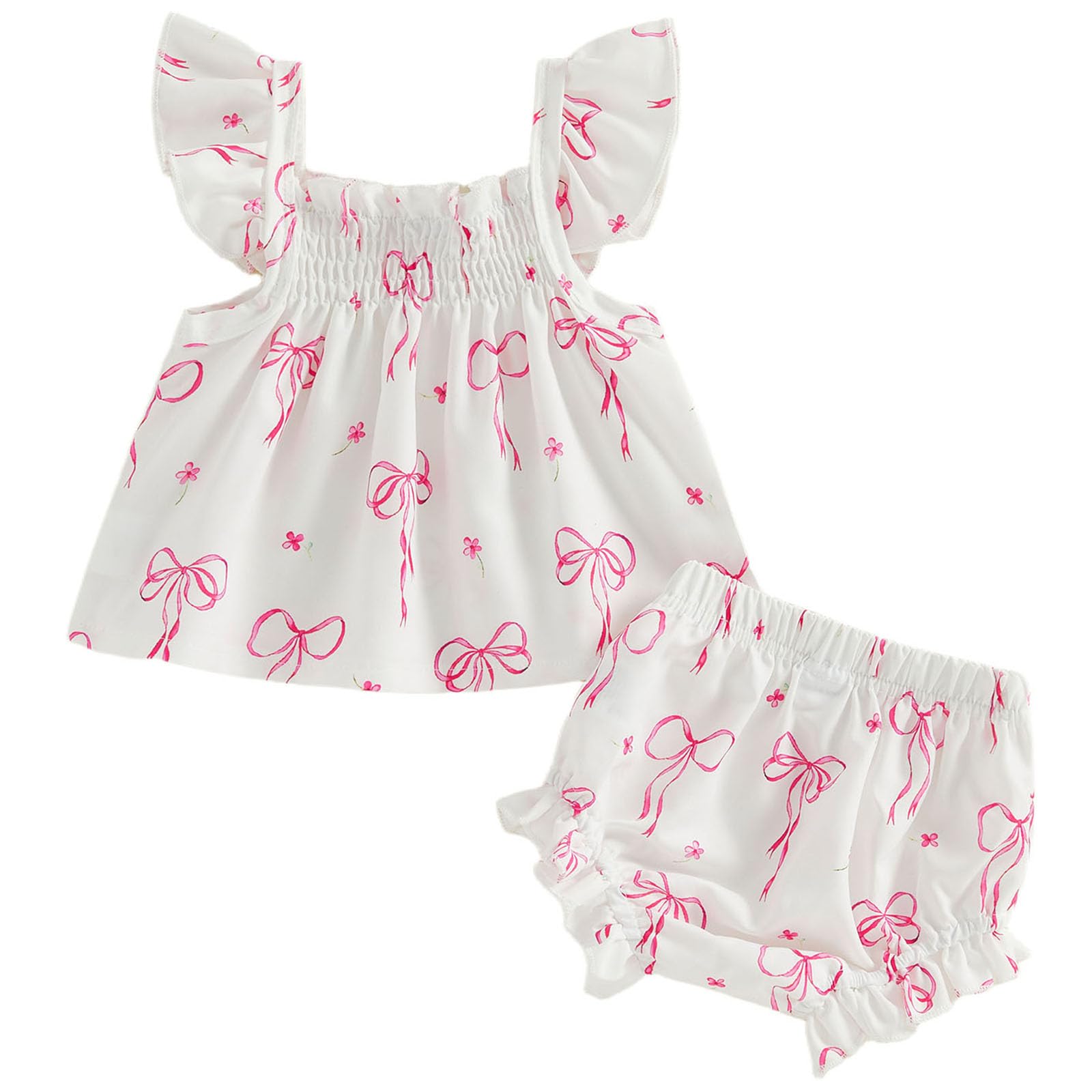 Mubineo Baby Girl Summer Clothes Cute Ruffle Tops Dress Shorts Outfits Set Infant Toddler Shirt Bloomers Princess Outfit WEBE CLOTHING