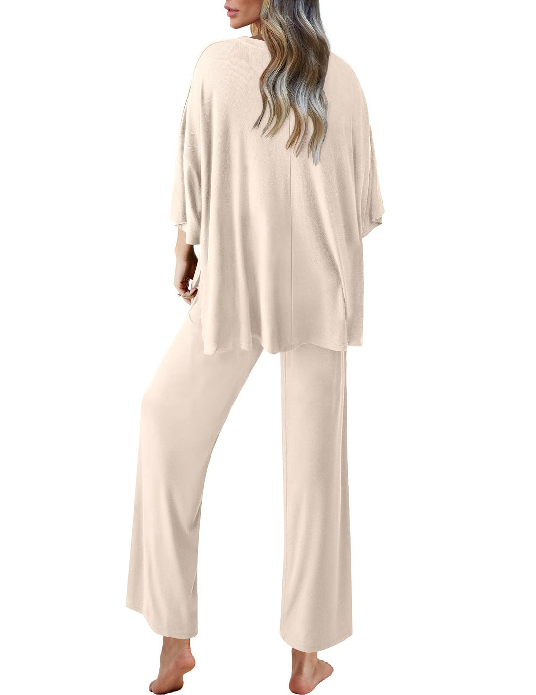 Ekouaer Lounge Sets for Women Short Sleeve Tops and Long Pants Pajamas Set | Comfy V Neck Top and Loose Fit Pants, Fashion Oversized style, ideal for Home relaxation, Daily Wear & Maternity WEBE CLOTHING