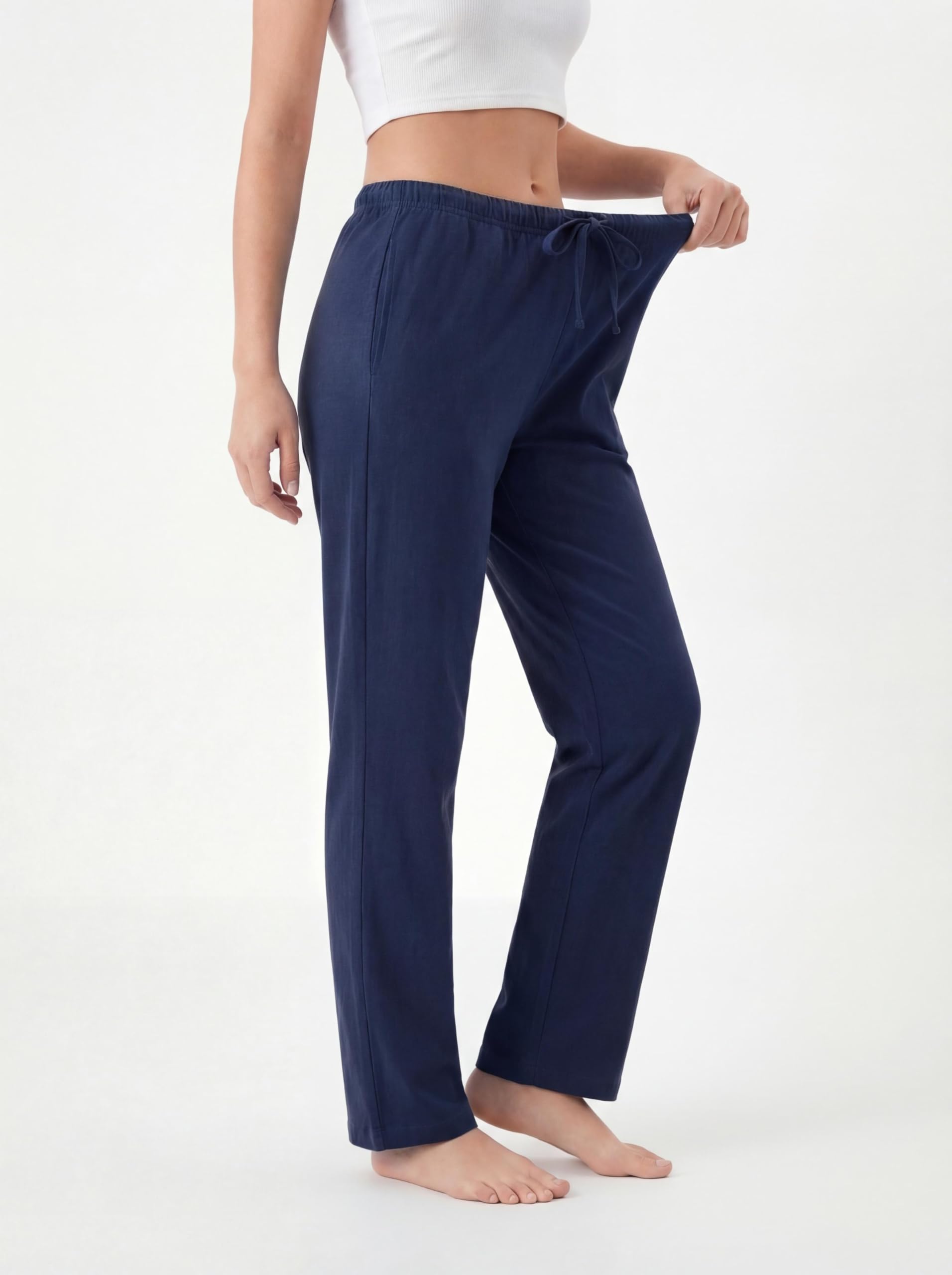 Andrew Scott Women's Cotton Blend Pajama Lounge Pants | Soft Knit Sleepwear with Pockets & Drawstring | Multi-Pack
