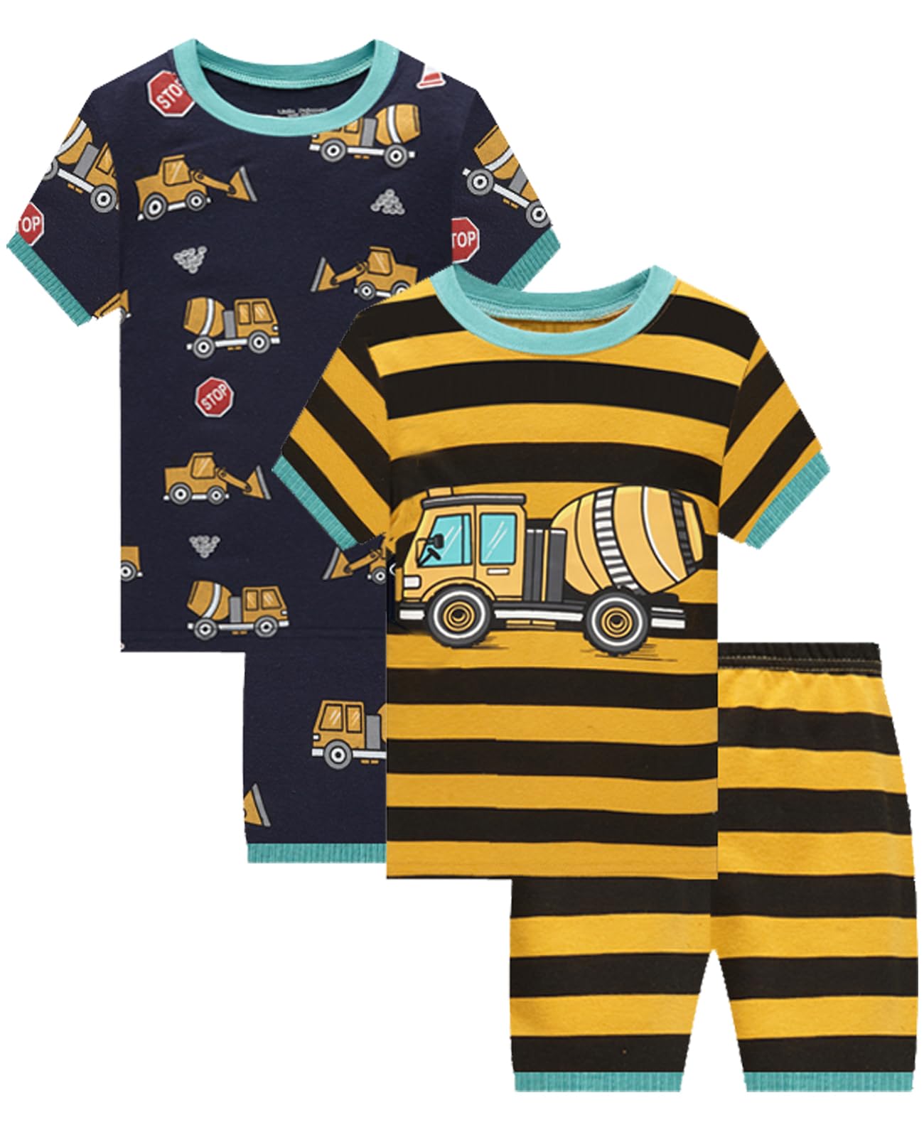 Dolphin&Fish Little Boys Cotton Short Pajamas 4 Piece Summer Kids Clothes Children Toddler Pjs