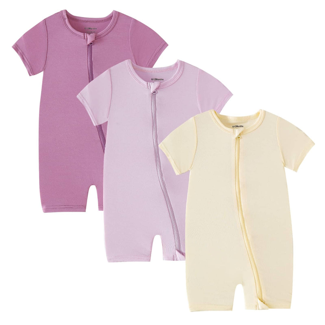 OPAWO Bamboo Baby Pajamas 3 Pack, Double Zipper Bamboo Sleepers for Baby Boy Girl Romper, Toddler Summer Clothes Outfit 0-24M WEBE CLOTHING