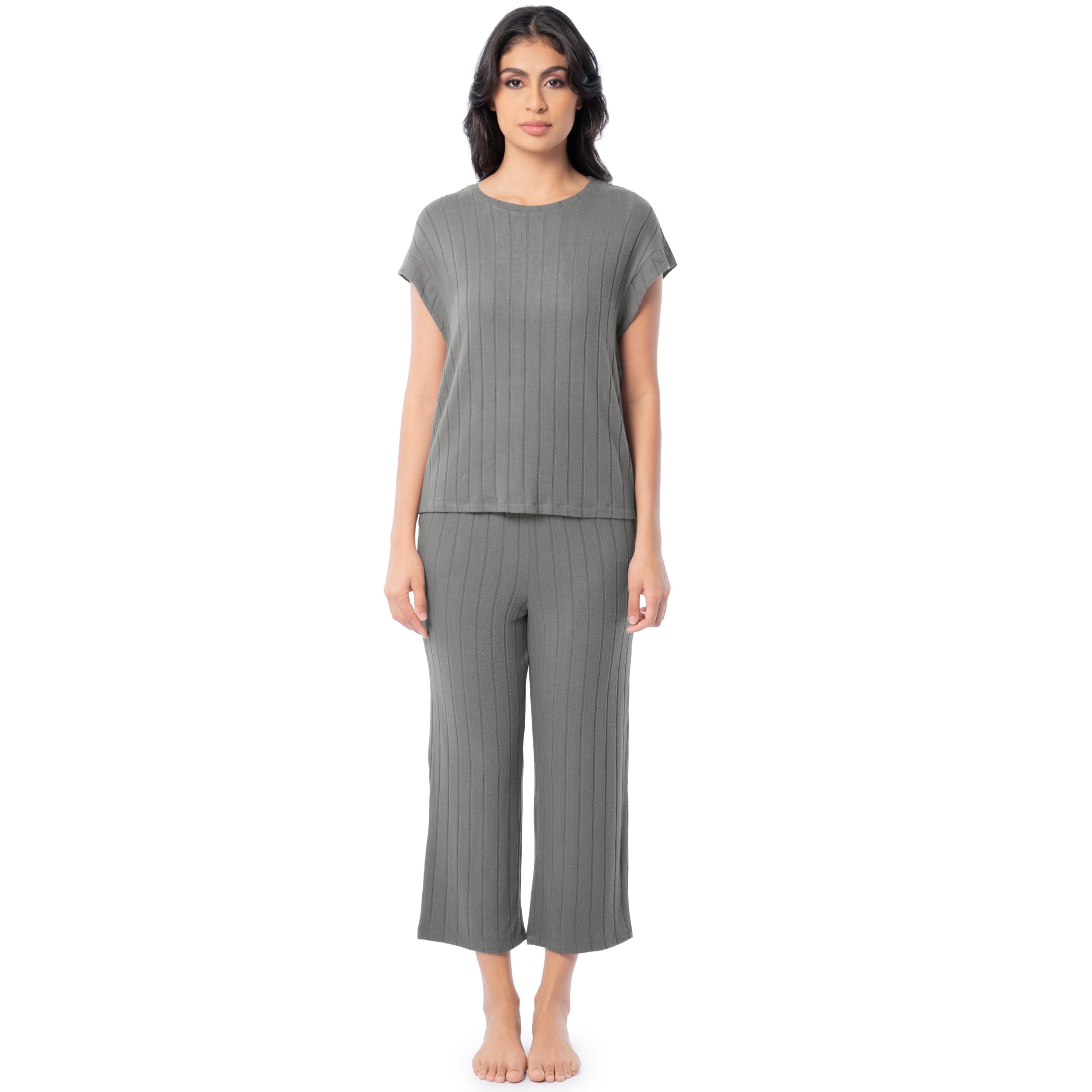 Fruit of the Loom Women's Dolman Sleeve and Cropped Pant Sleep Set