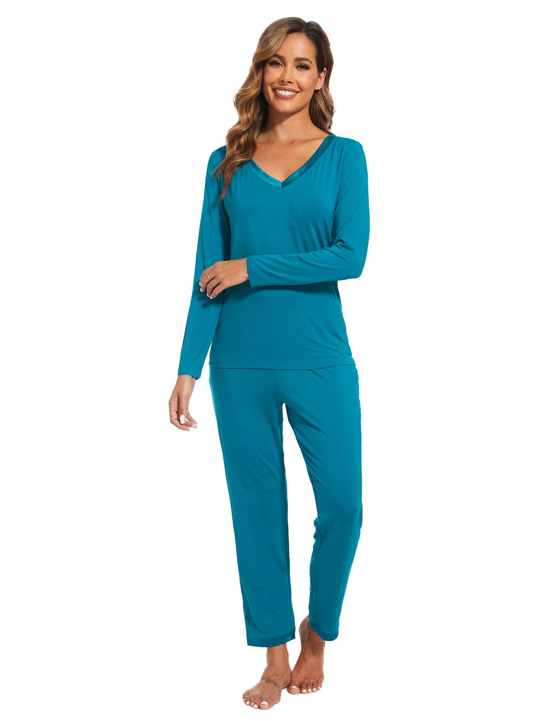 GYS Viscose from Bamboo Women's Pajama Sets Super Soft Long Sleeve Sleepwear Comfy Winter Pjs Sets S-4X