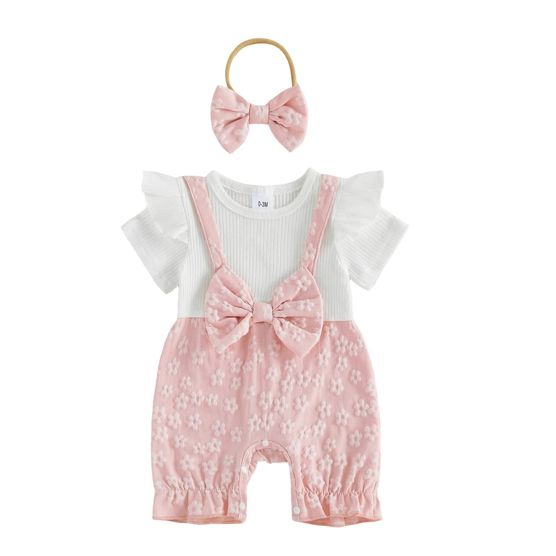 YINGISFITM Newborn Baby Girl Summer Clothes Short Sleeve Bubble Romper Bow Shorts Jumpsuit Infant Outfit 0 3 6 9 12 18 Months WEBE CLOTHING