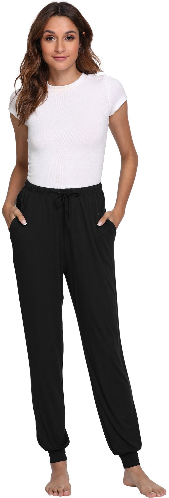 GYS Women's Pajama Pants - Viscose Made from Bamboo, Joggers Pants with Pockets Comfy Lounge Sleep Pants Pj Bottoms
