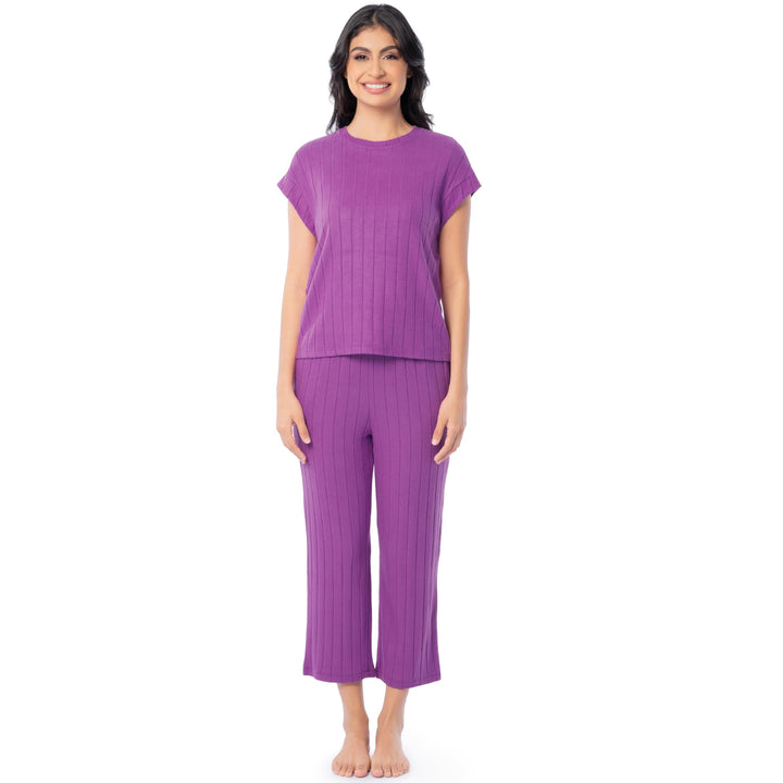 Fruit of the Loom Women's Dolman Sleeve and Cropped Pant Sleep Set