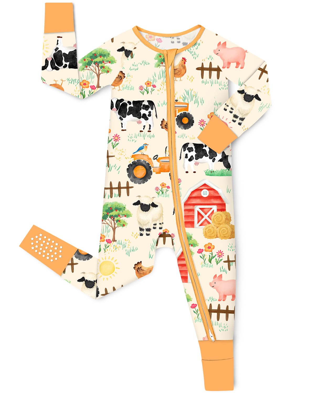 babee Reshinee Bamboo Viscose Baby Convertible Footie Pajama, Sleep & Play Footed Zipper Pajamas for Baby Boys & Girls