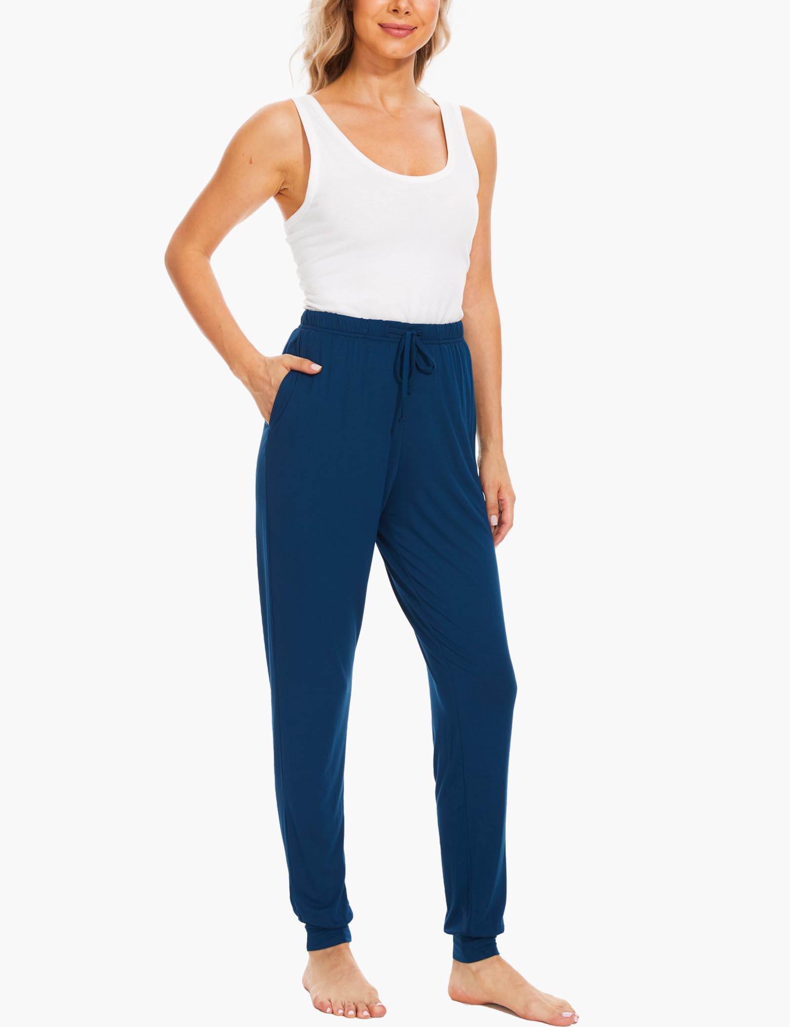 GYS Women's Pajama Pants - Viscose Made from Bamboo, Joggers Pants with Pockets Comfy Lounge Sleep Pants Pj Bottoms