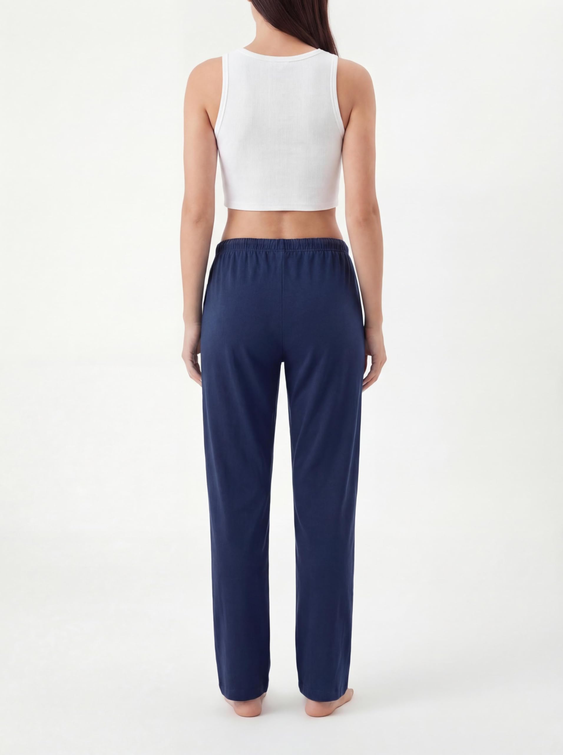 Andrew Scott Women's Cotton Blend Pajama Lounge Pants | Soft Knit Sleepwear with Pockets & Drawstring | Multi-Pack
