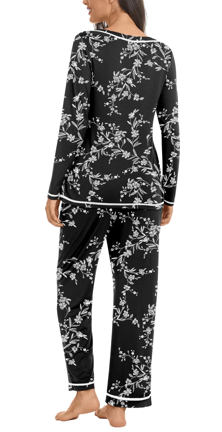 Netsmile Women's Pajama Sets 2 Piece Ladies Long Sleeve Pjs Fall Loungewear Soft Sleepwear with Pockets