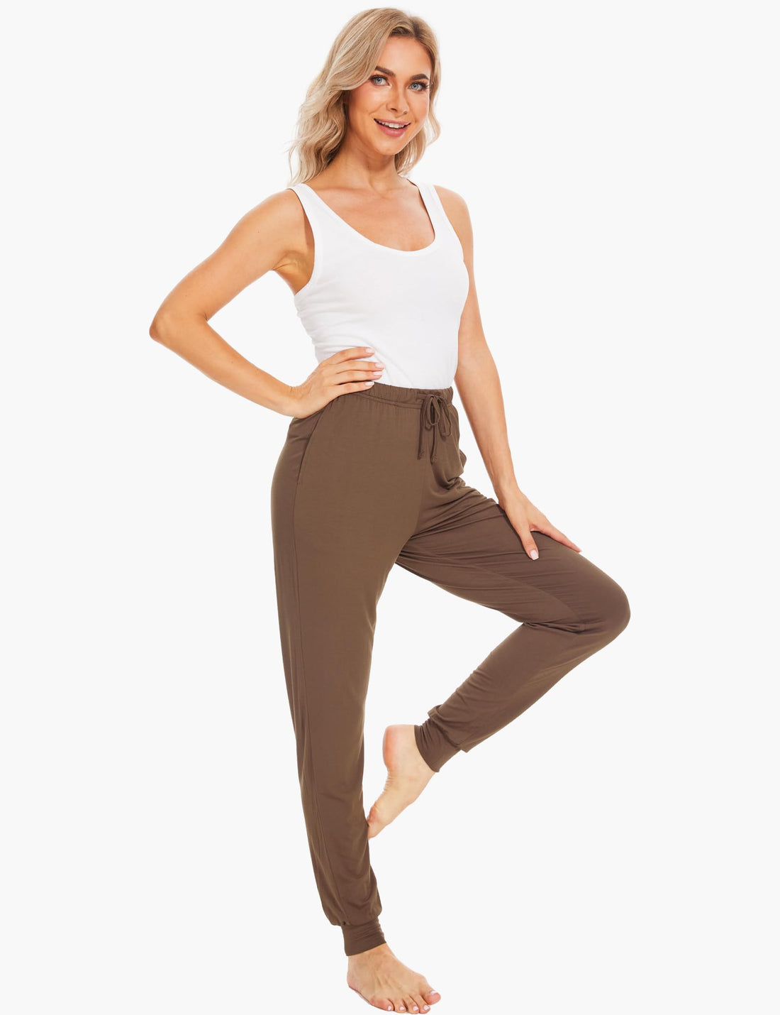 GYS Women's Pajama Pants - Viscose Made from Bamboo, Joggers Pants with Pockets Comfy Lounge Sleep Pants Pj Bottoms