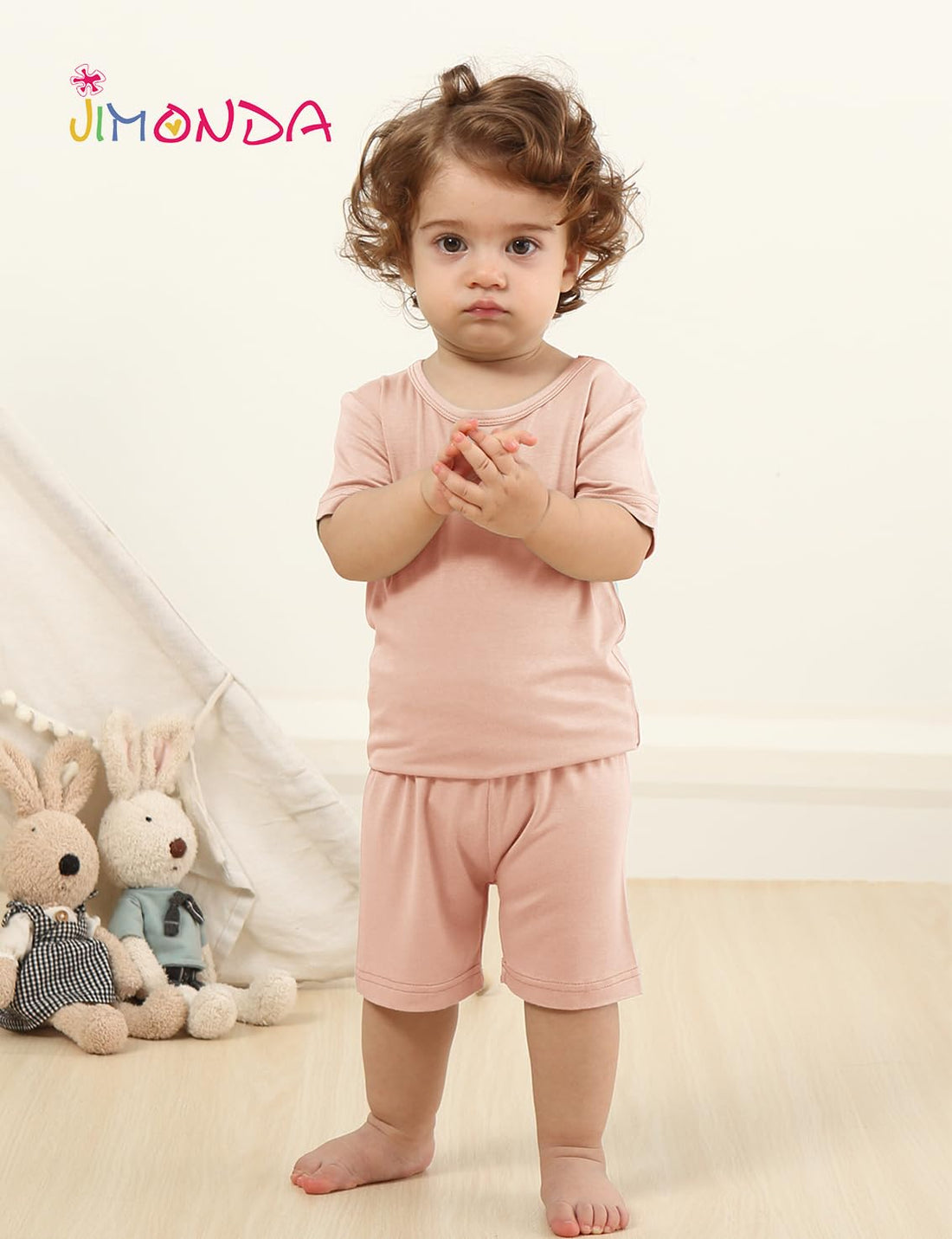 Jimonda Baby Boys Girls Pajama Sets Kid Soft Sleepwear Rayon From Bamboo Sleepwear Short Sleeve 4-Piece Cool Jammies 18M-12Y