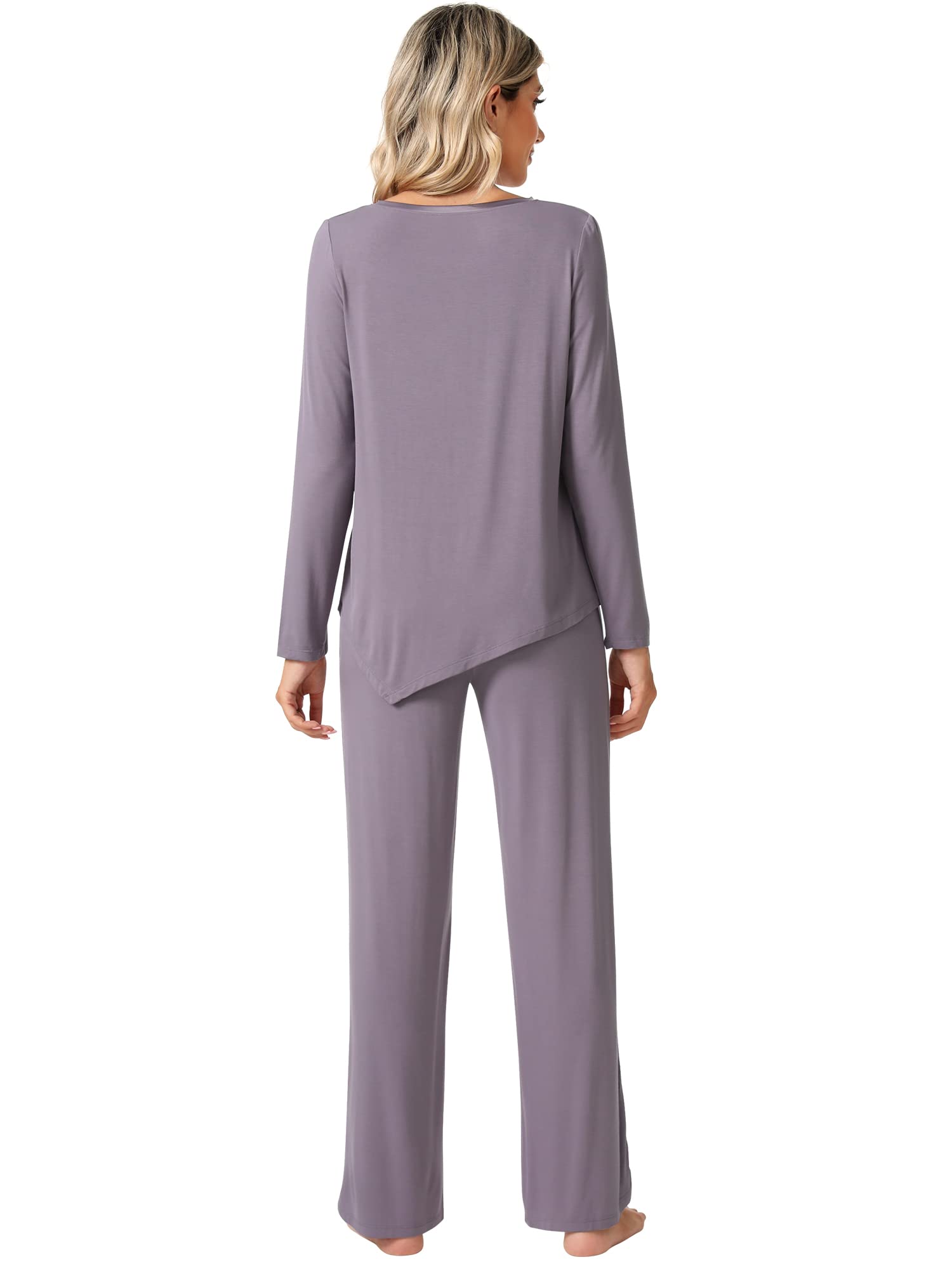 WiWi Pajamas Set for Women Super Soft Long Sleeve Pj Cooling Sleepwear Lounge Sets Loungewear Viscose from Bamboo S-XXL