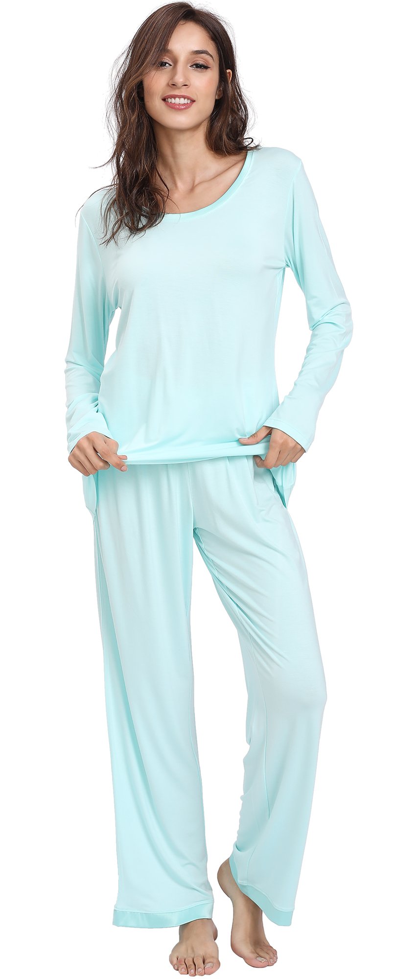 GYS Viscose from Bamboo Women's Pajama Sets Super Soft Long Sleeve Sleepwear Comfy Winter Pjs Sets S-4X